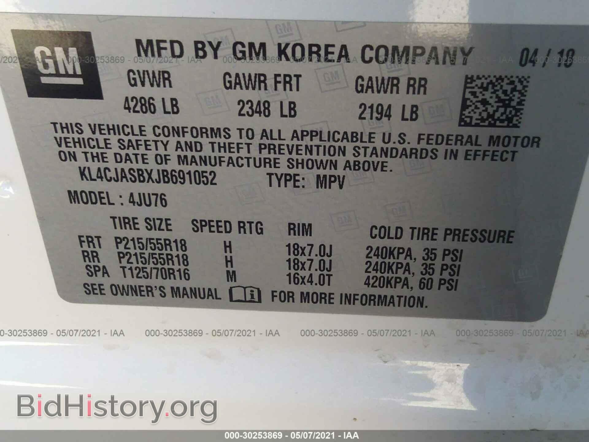 2018 BUICK ENCORE - VIN: KL4CJASBXJB691052 - Photo 9