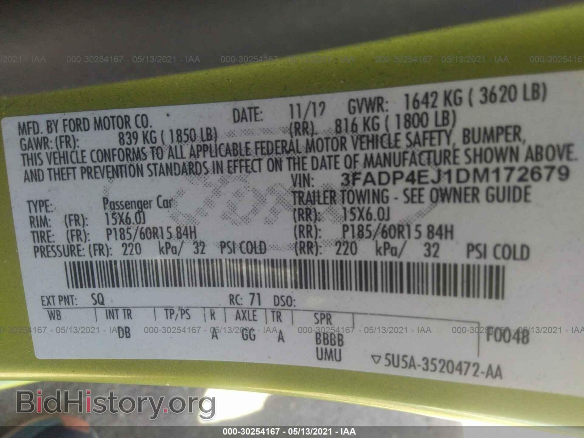 2013 FORD FIESTA - VIN: 3FADP4EJ1DM172679 - Фото 9