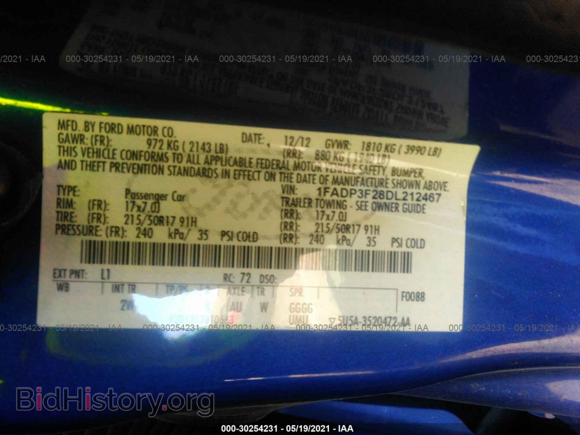 2013 FORD FOCUS - VIN: 1FADP3F28DL212467 - Фото 9
