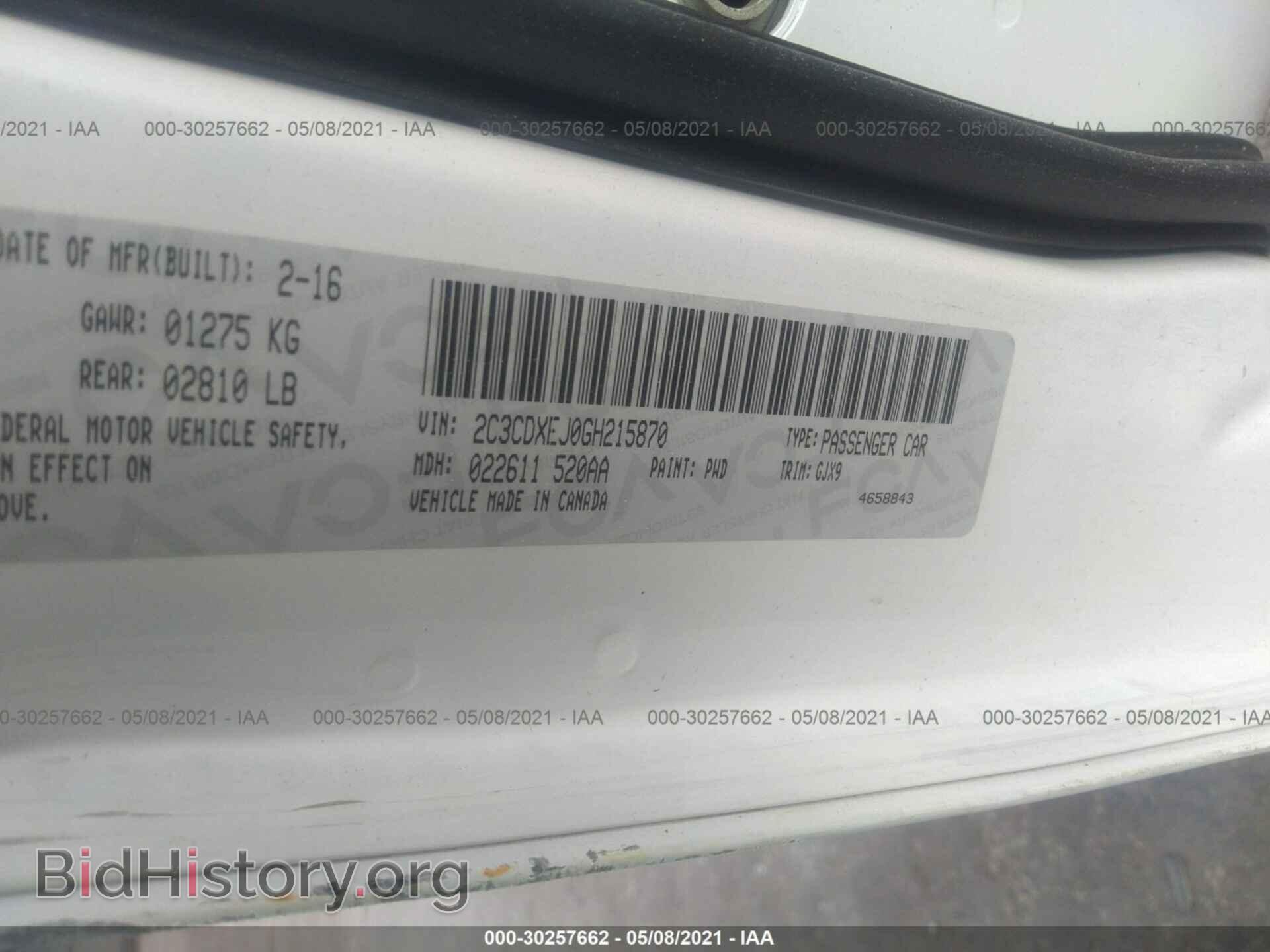 2016 DODGE CHARGER - VIN: 2C3CDXEJ0GH215870 - Фото 9