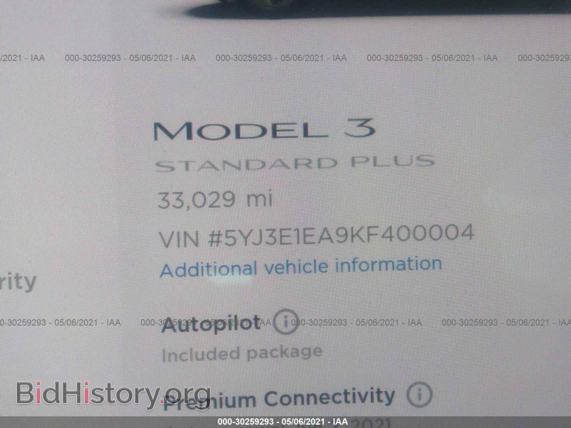 2019 TESLA MODEL 3 - VIN: 5YJ3E1EA9KF400004 - Фото 7