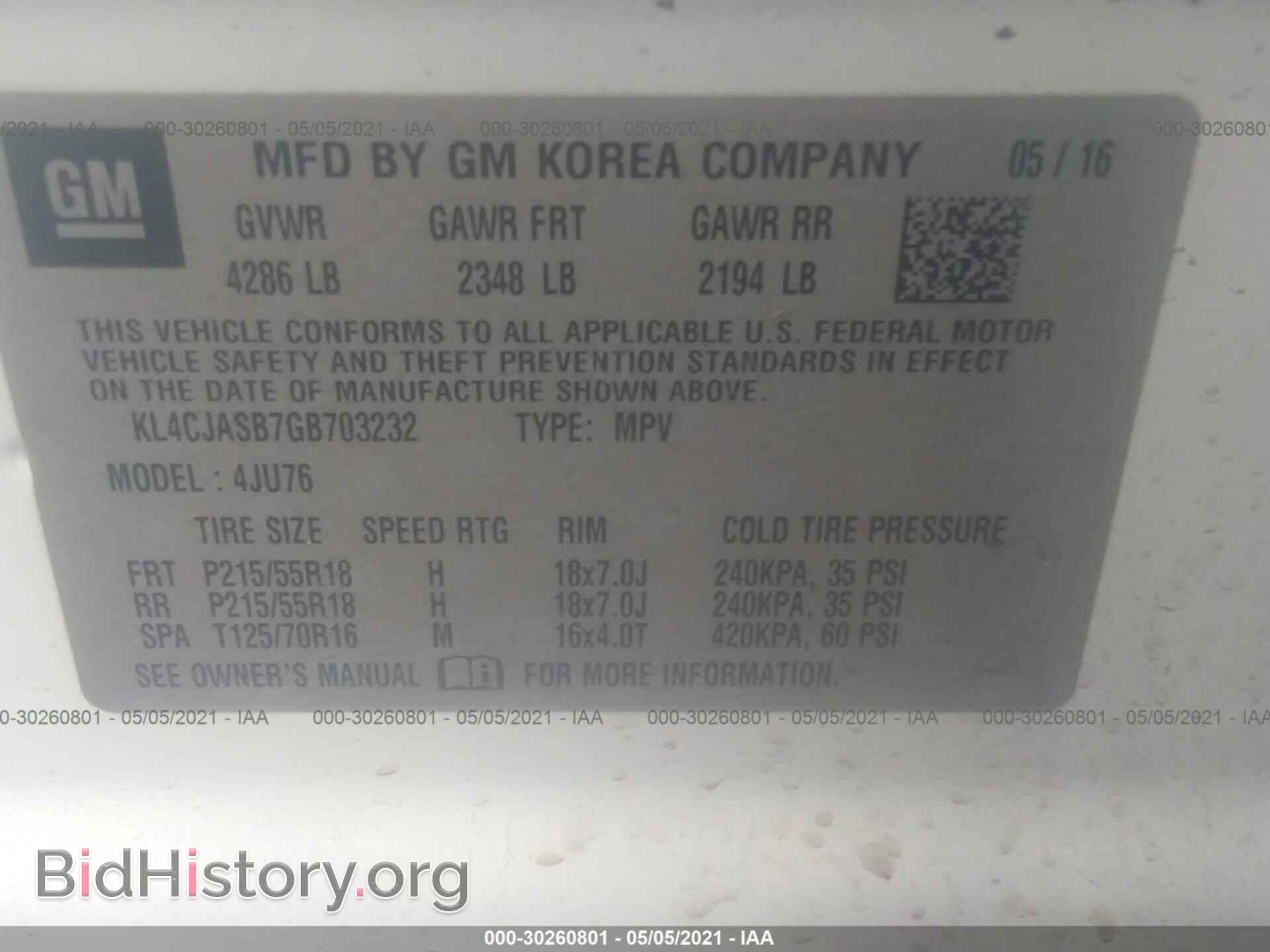 2016 BUICK ENCORE - VIN: KL4CJASB7GB703232 - Фото 9