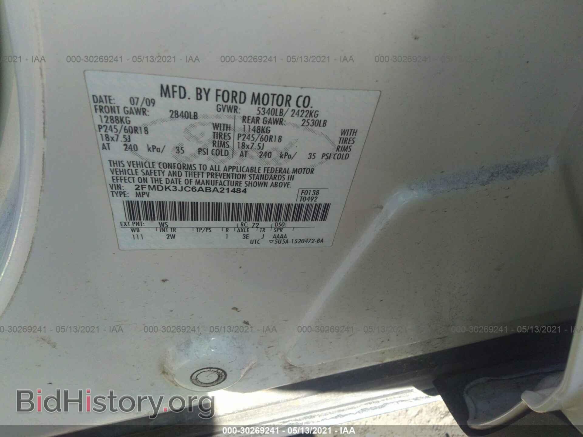 2010 FORD EDGE - VIN: 2FMDK3JC6ABA21484 - Photo 9