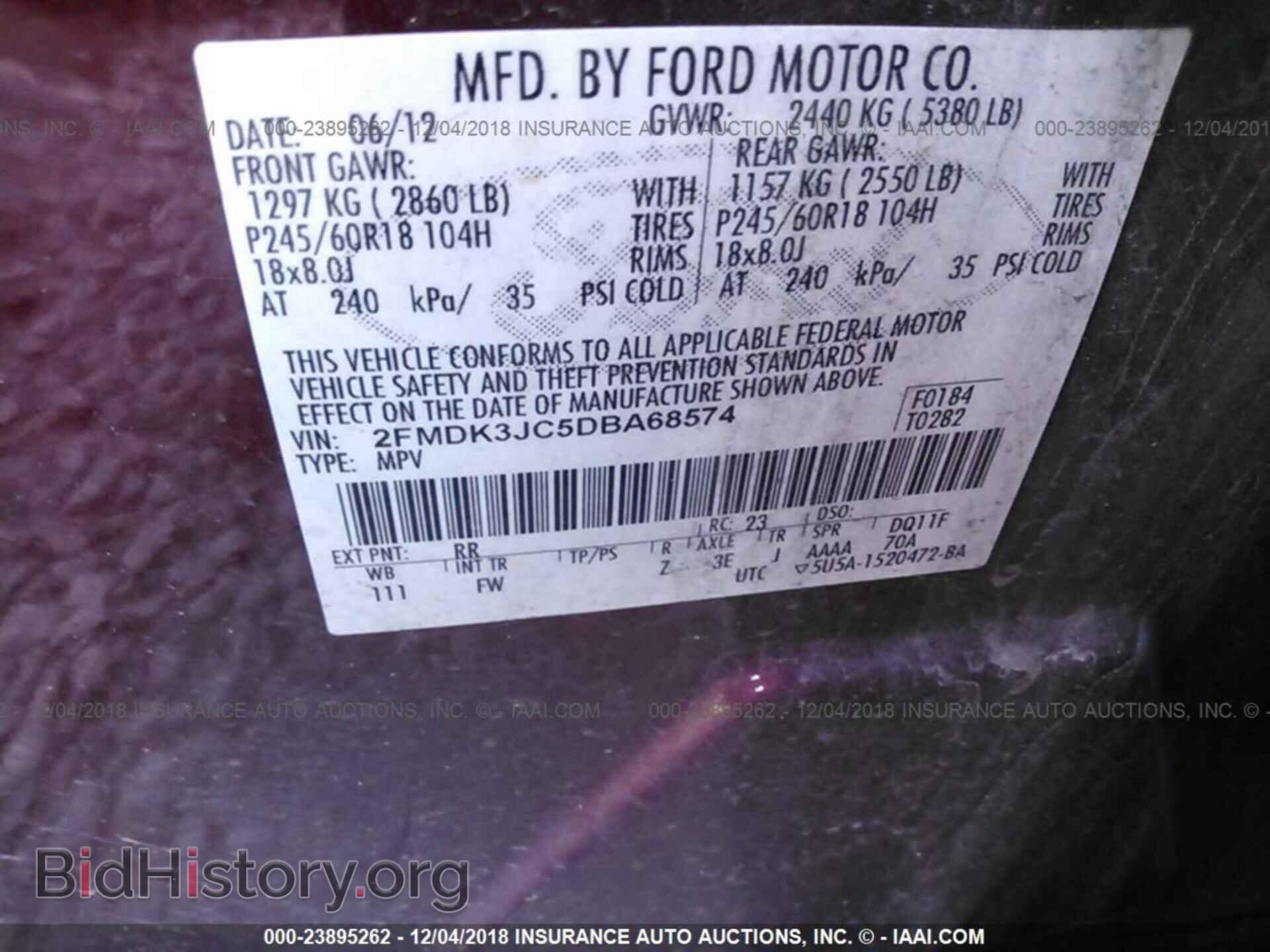 2013 FORD EDGE - VIN: 2FMDK3JC5DBA68574 - Photo 9