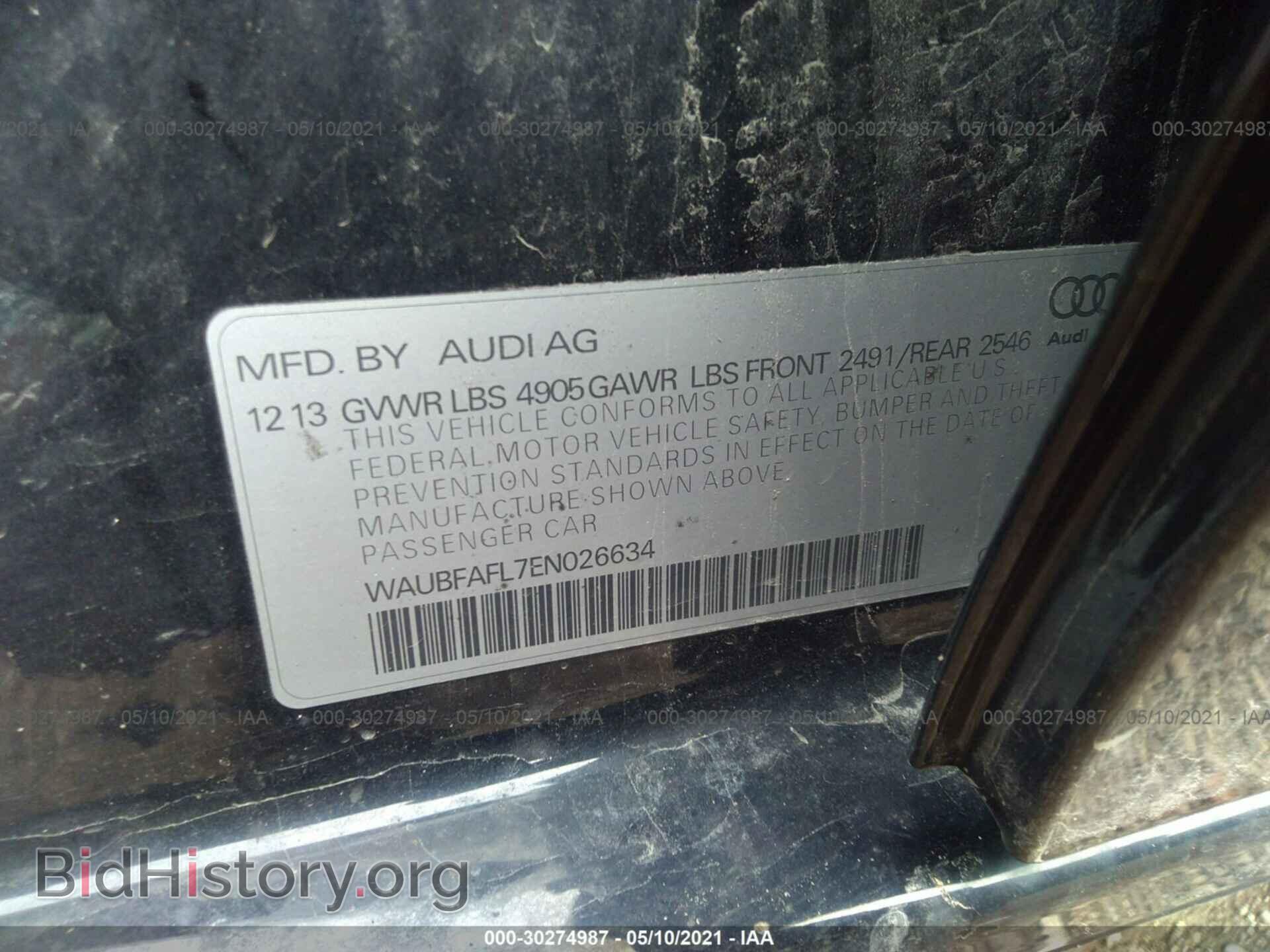 2014 AUDI A4 - VIN: WAUBFAFL7EN026634 - Фото 9