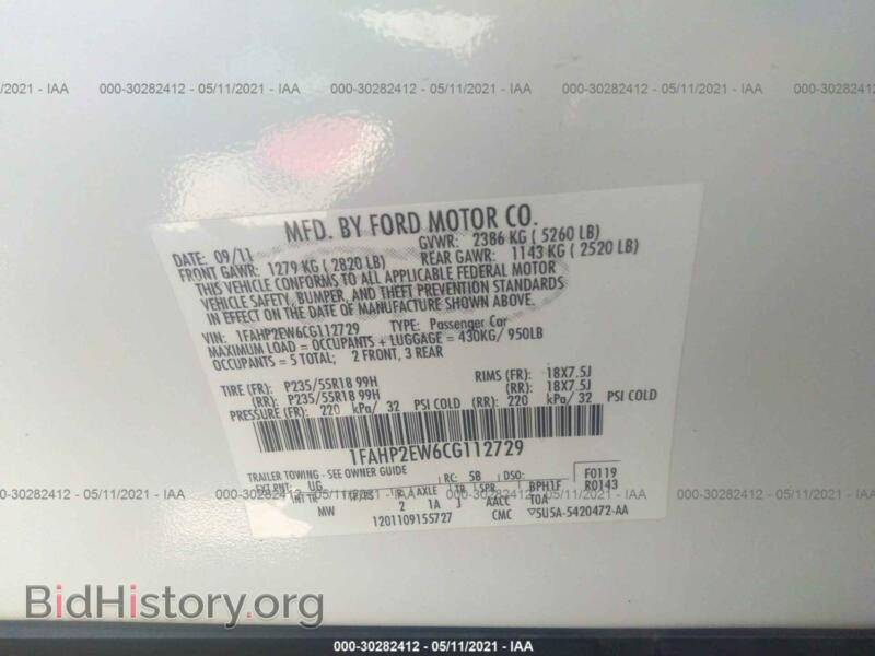 2012 Ford TAURUS (VIN 1FAHP2EW6CG112729) — photo 9 of 11