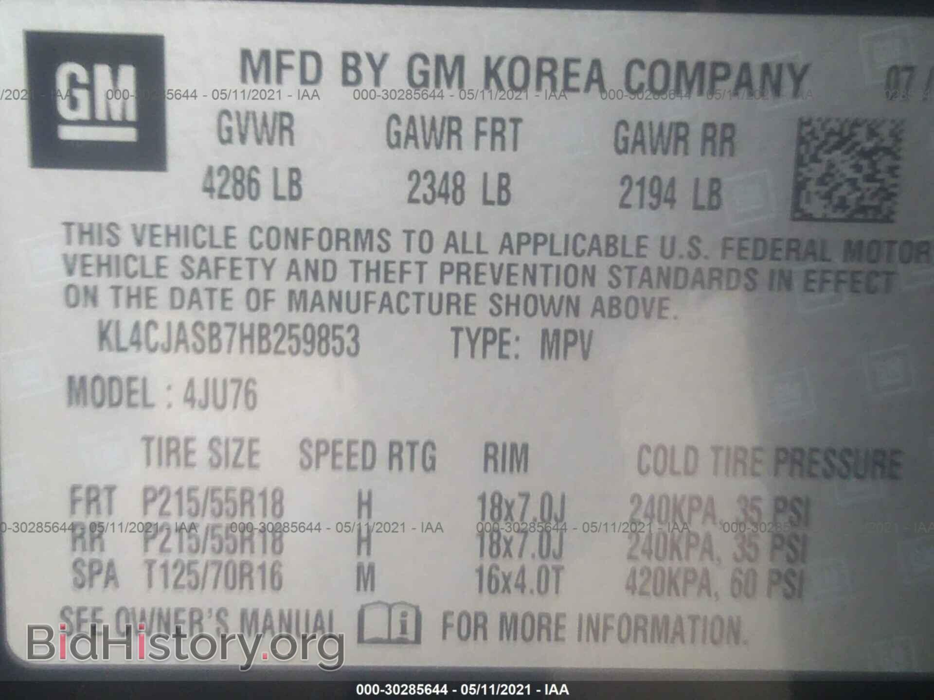2017 BUICK ENCORE - VIN: KL4CJASB7HB259853 - Photo 9