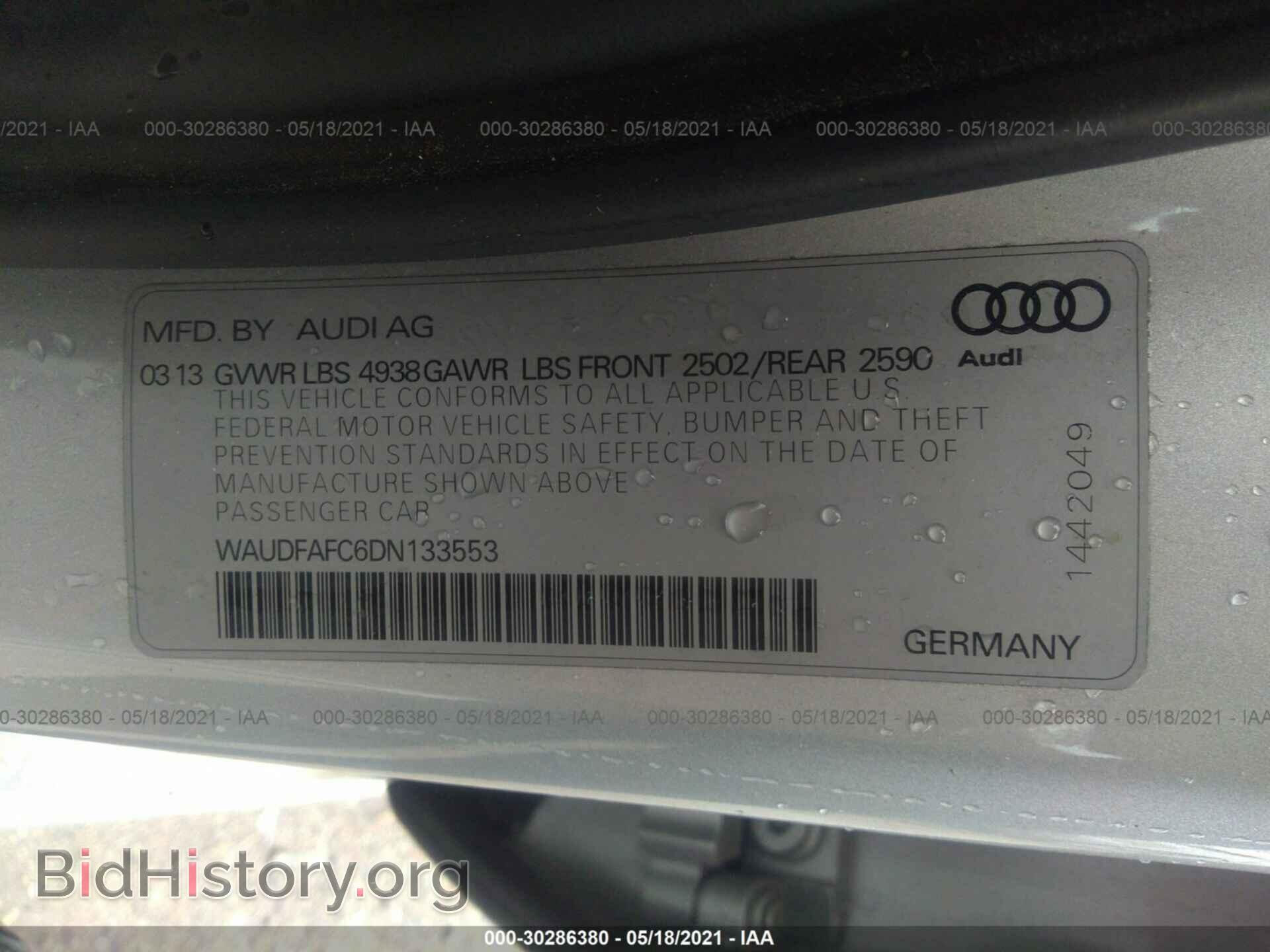 2013 AUDI A6 - VIN: WAUDFAFC6DN133553 - Фото 9