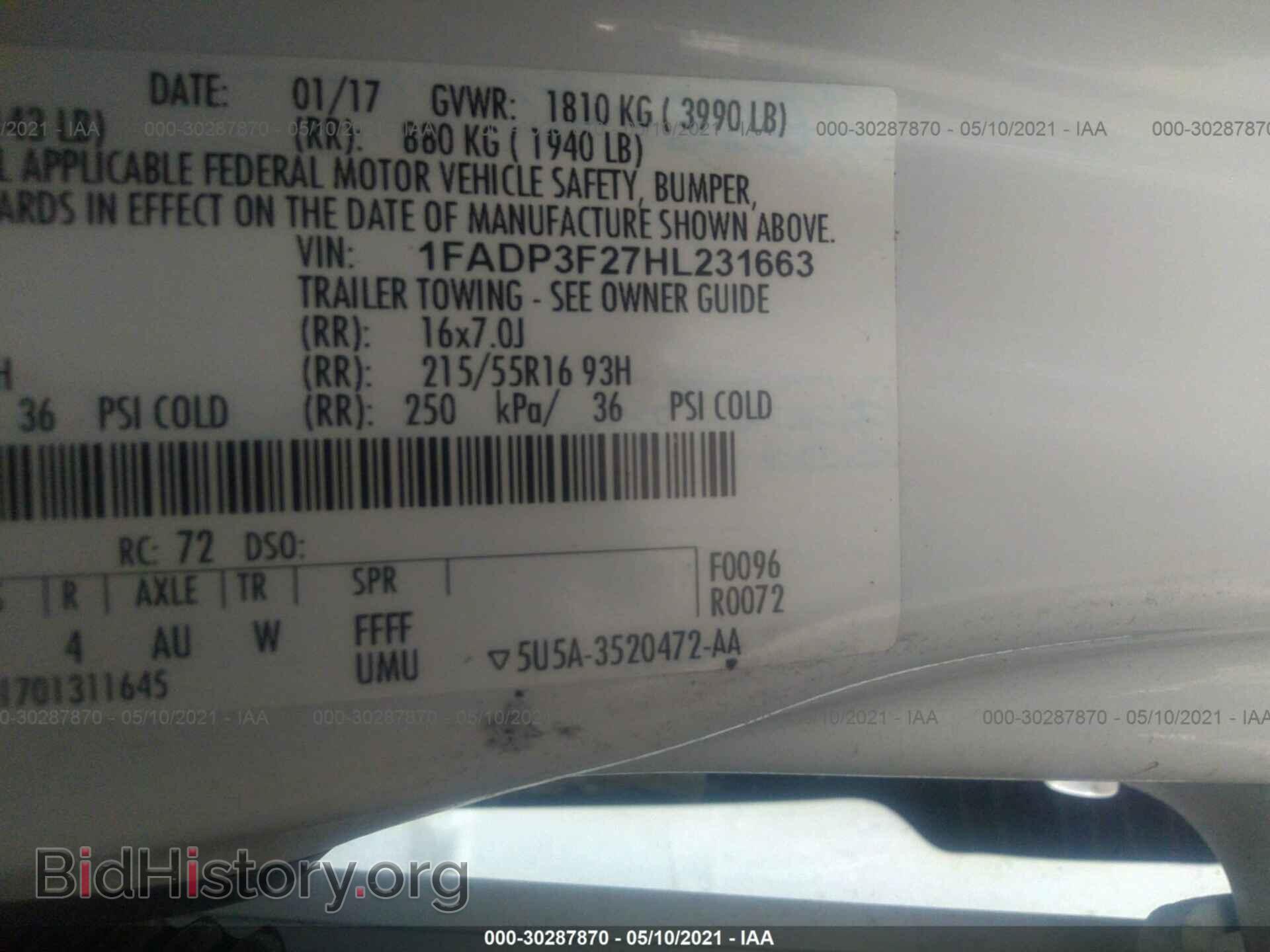2017 FORD FOCUS - VIN: 1FADP3F27HL231663 - Photo 9