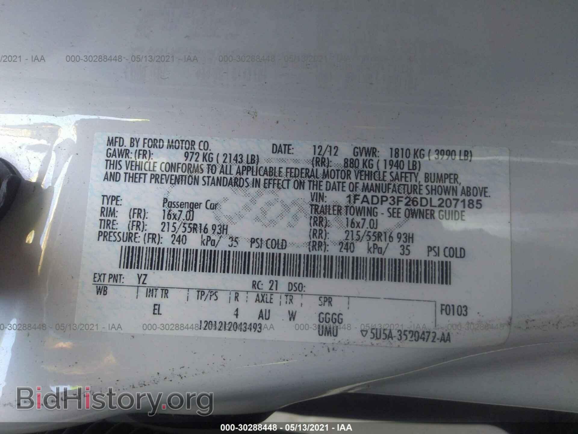 2013 FORD FOCUS - VIN: 1FADP3F26DL207185 - Фото 9