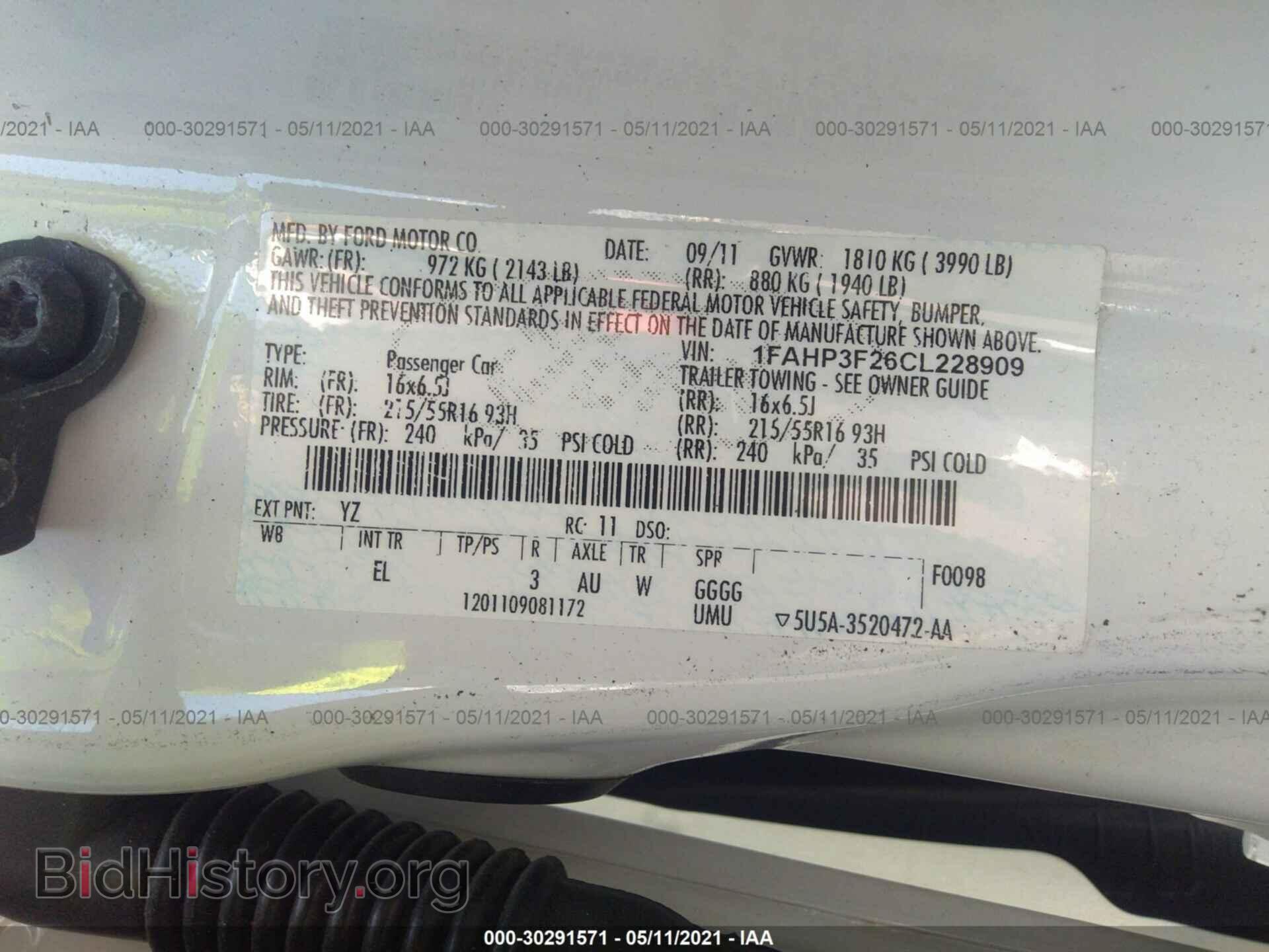2012 FORD FOCUS - VIN: 1FAHP3F26CL228909 - Фото 9
