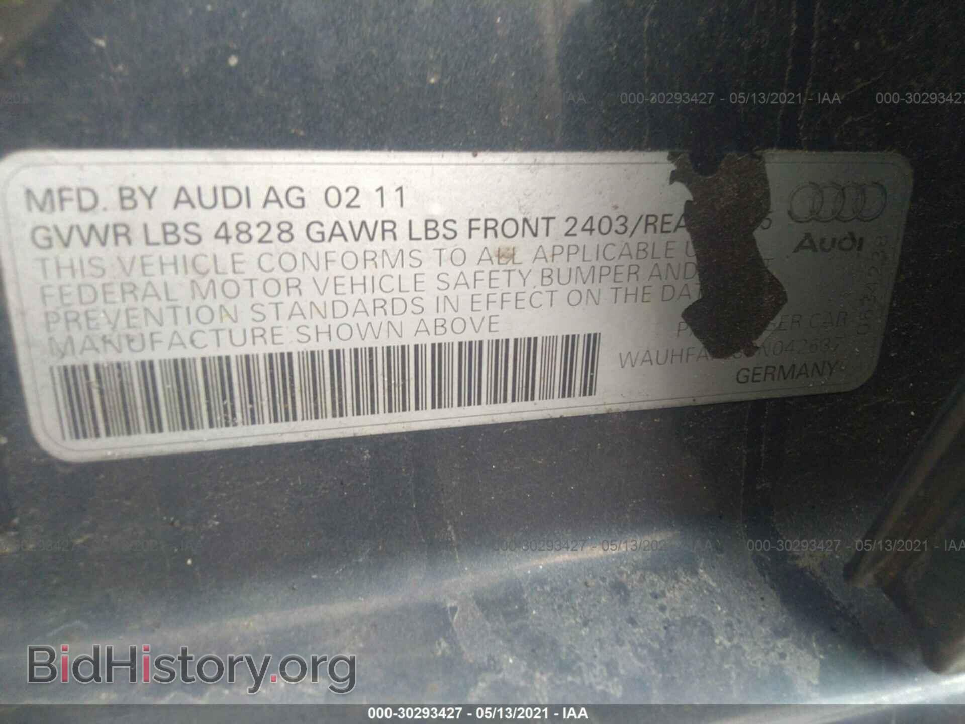2011 AUDI A4 - VIN: WAUHFAFL8BN042637 - Фото 9