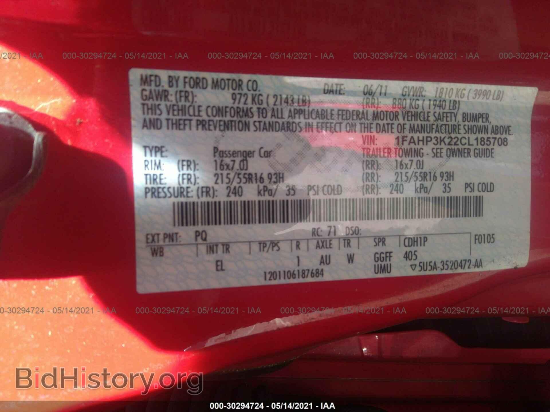2012 FORD FOCUS - VIN: 1FAHP3K22CL185708 - Фото 9
