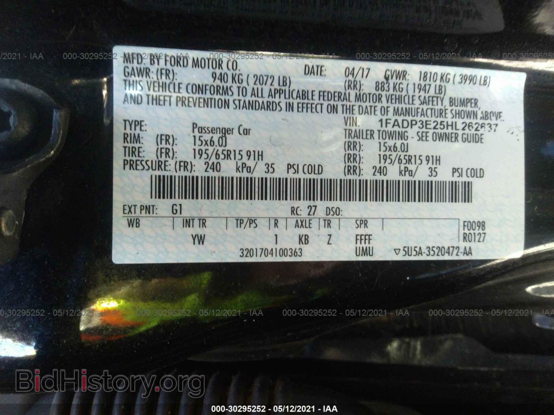 2017 FORD FOCUS - VIN: 1FADP3E25HL262637 - Фото 9