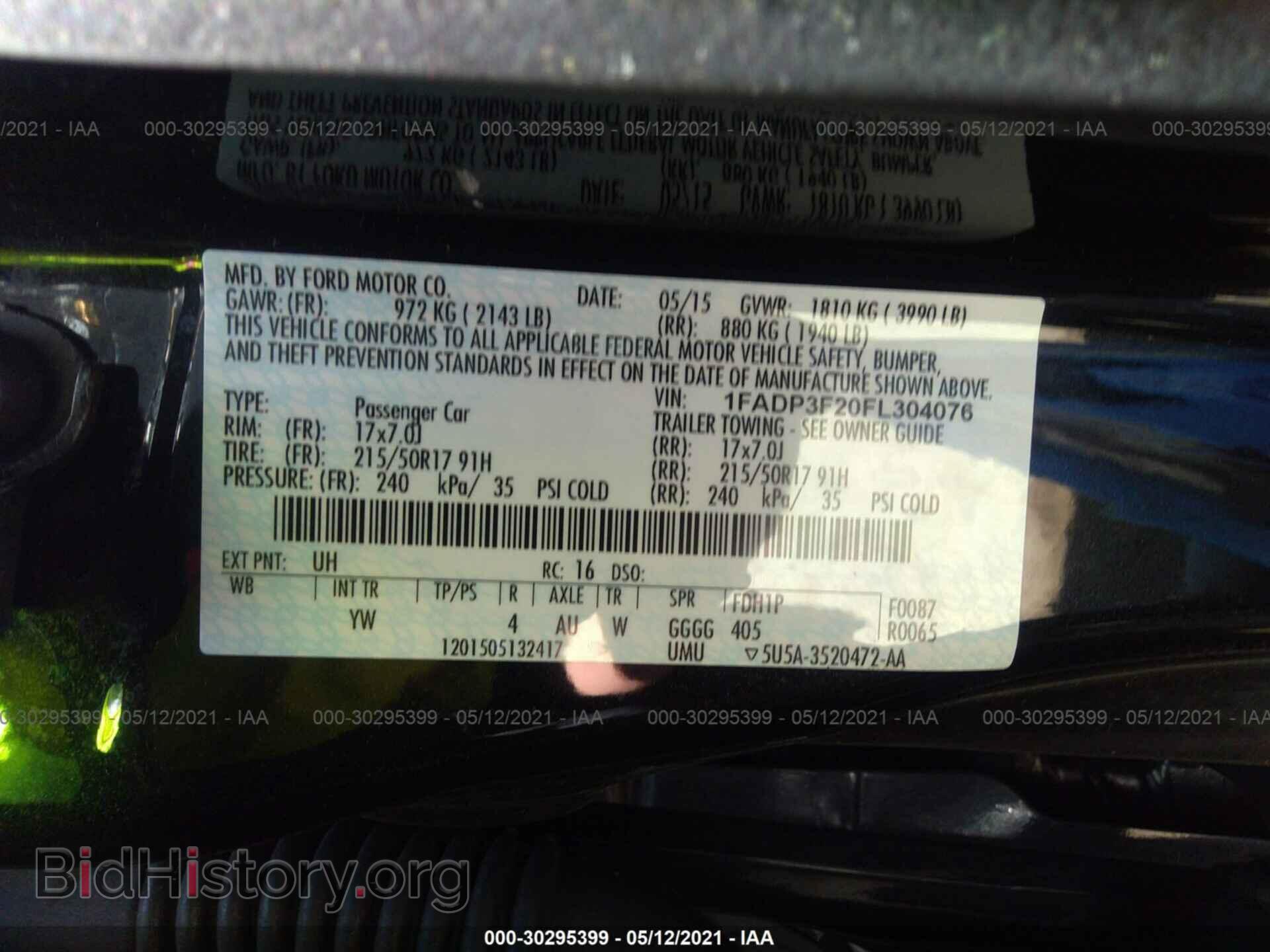 2015 FORD FOCUS - VIN: 1FADP3F20FL304076 - Фото 9