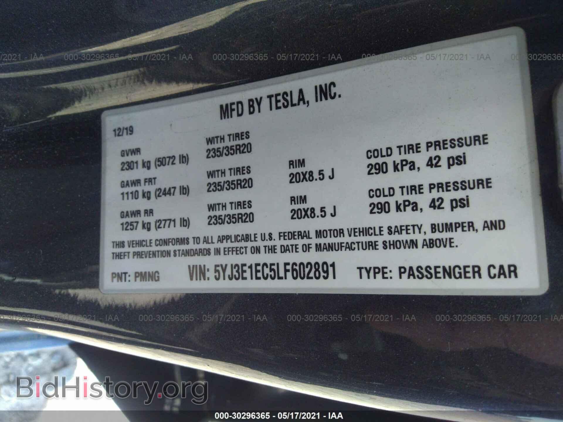 2020 TESLA MODEL 3 - VIN: 5YJ3E1EC5LF602891 - Photo 9