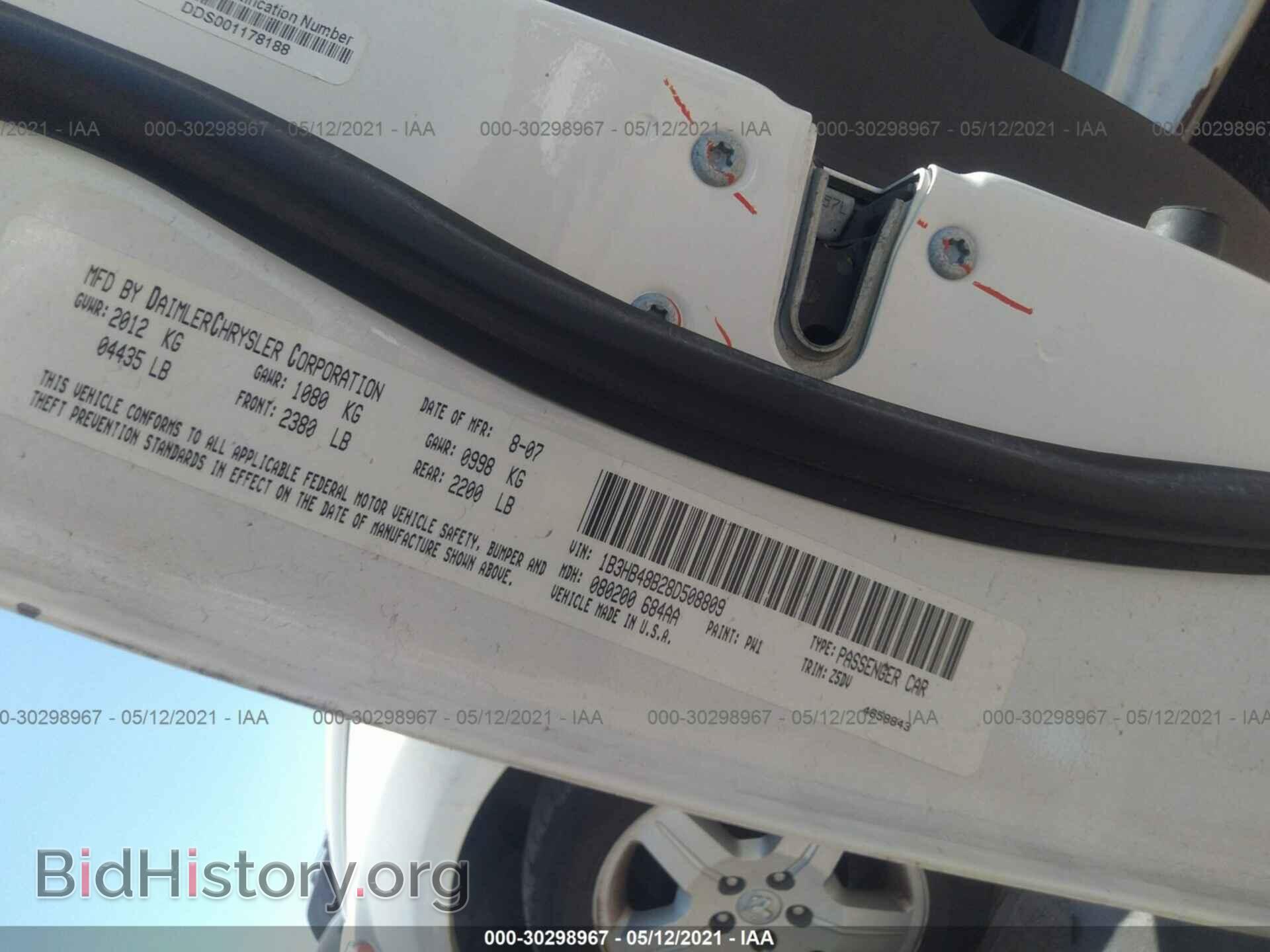 2008 DODGE CALIBER - VIN: 1B3HB48B28D508809 - Photo 9