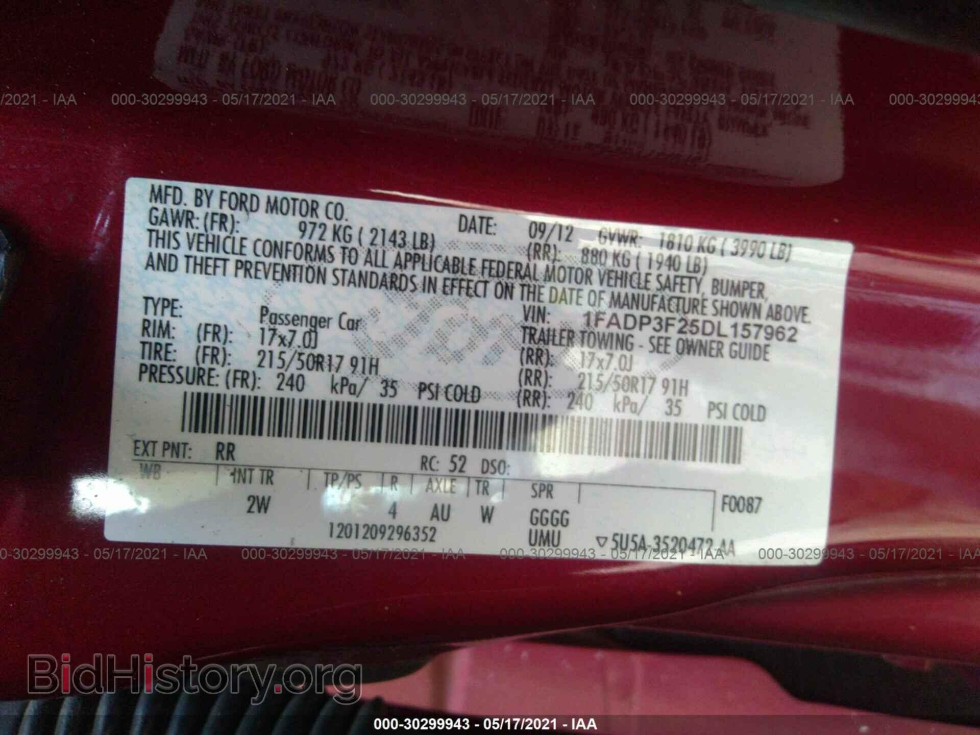 2013 FORD FOCUS - VIN: 1FADP3F25DL157962 - Фото 9