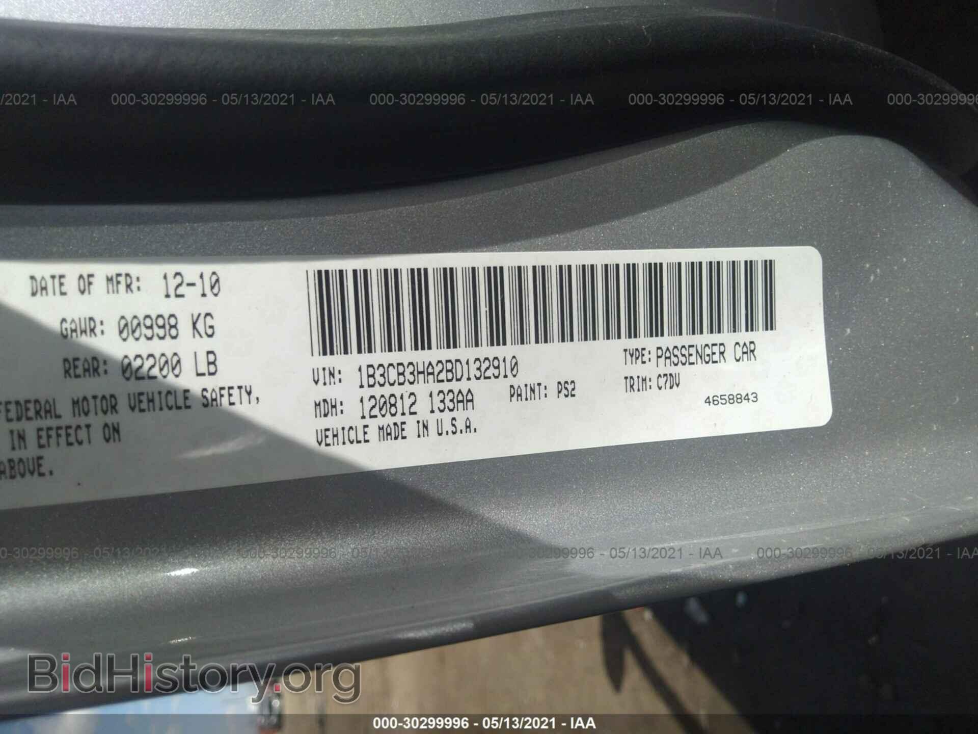 2011 DODGE CALIBER - VIN: 1B3CB3HA2BD132910 - Фото 9