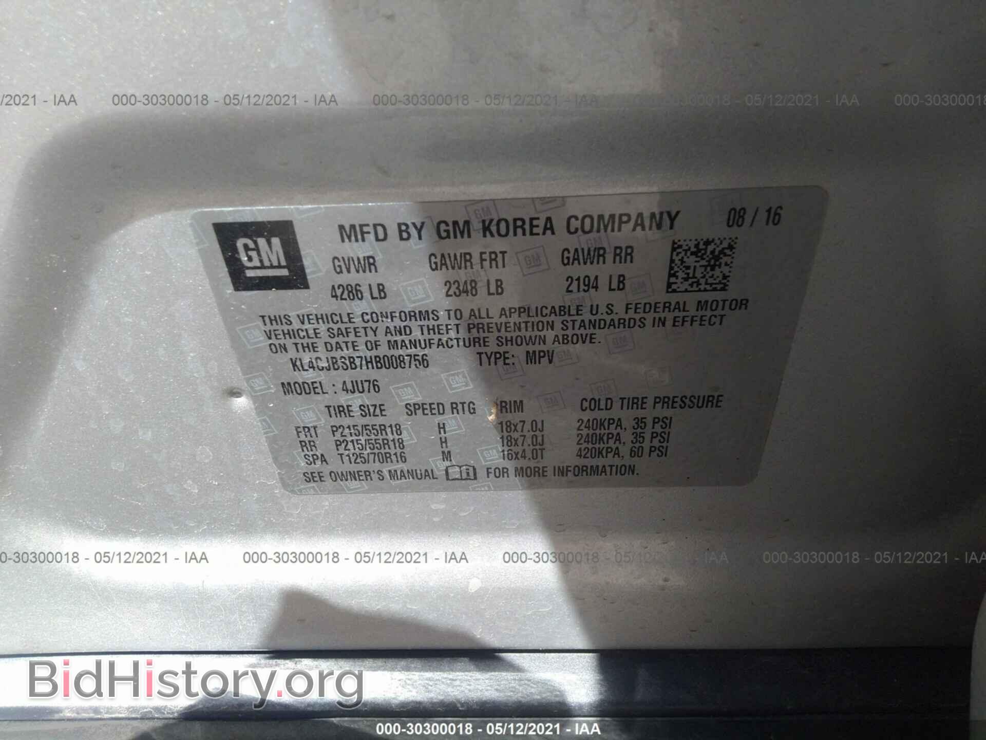 2017 BUICK ENCORE - VIN: KL4CJBSB7HB008756 - Photo 9
