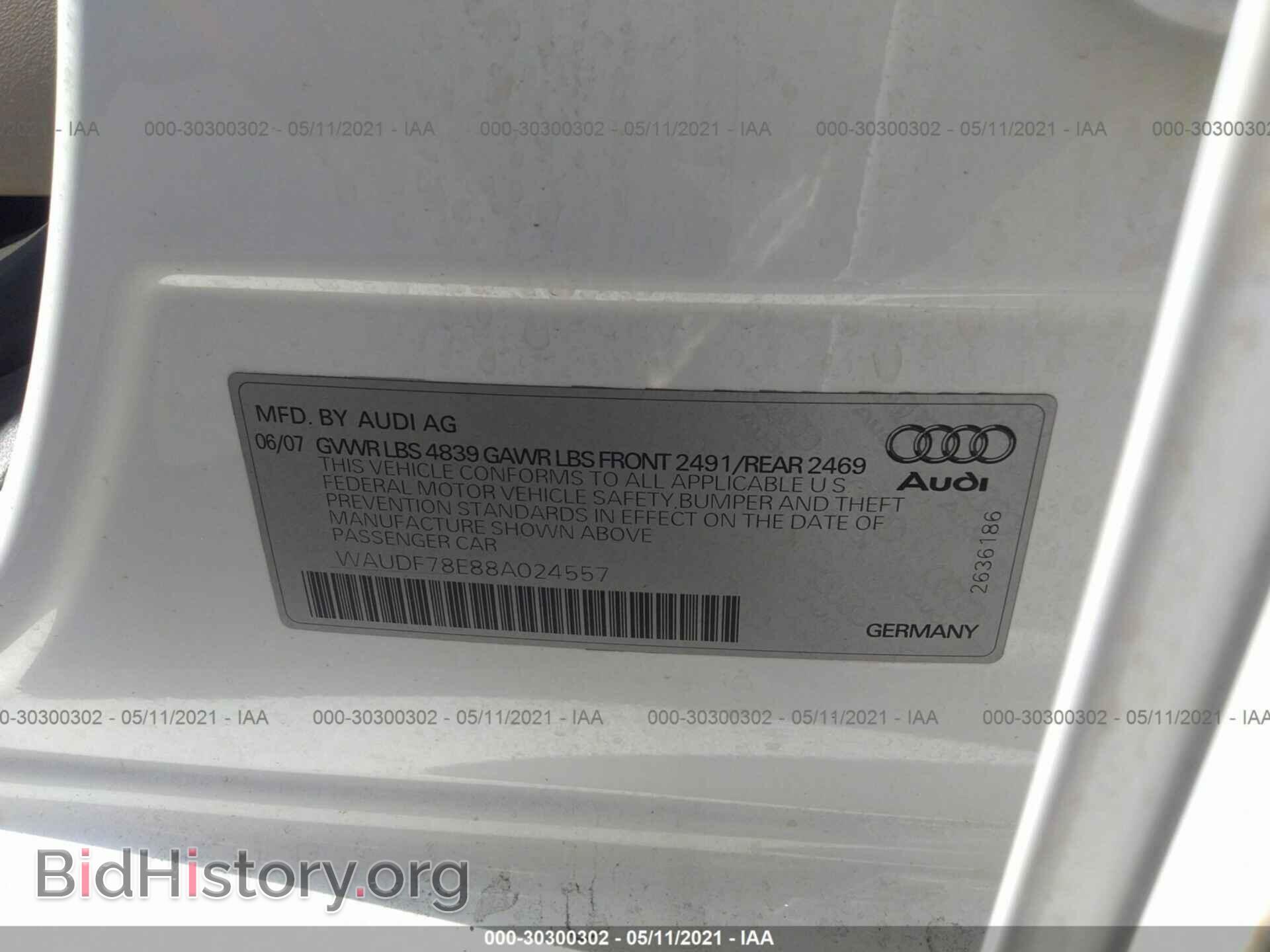 2008 AUDI A4 - VIN: WAUDF78E88A024557 - Photo 9