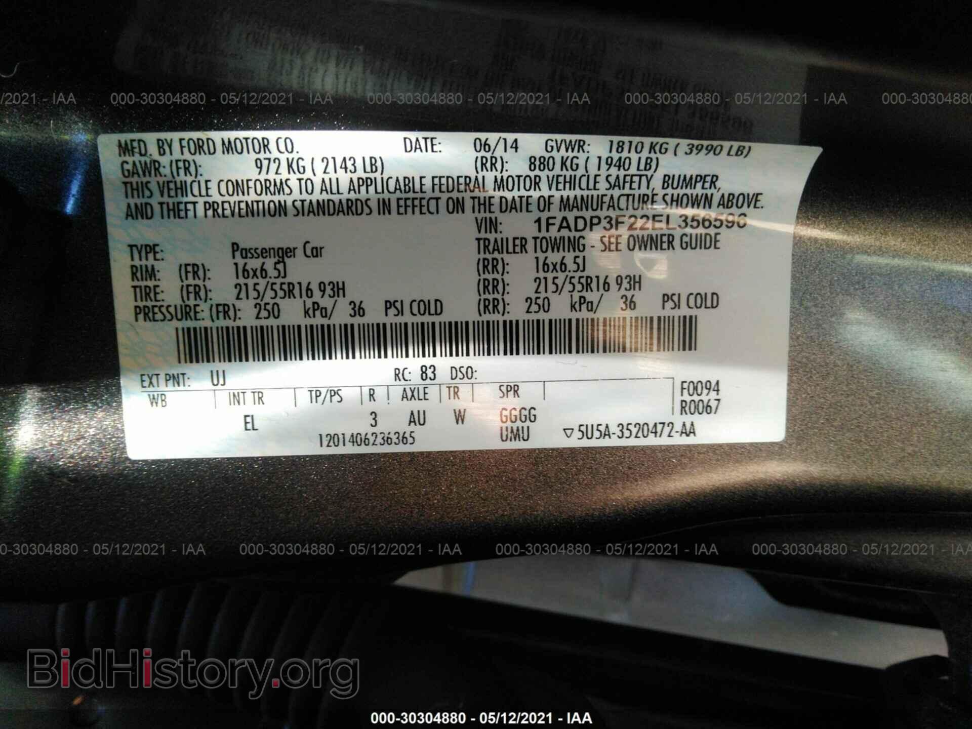 2014 FORD FOCUS - VIN: 1FADP3F22EL356596 - Photo 9