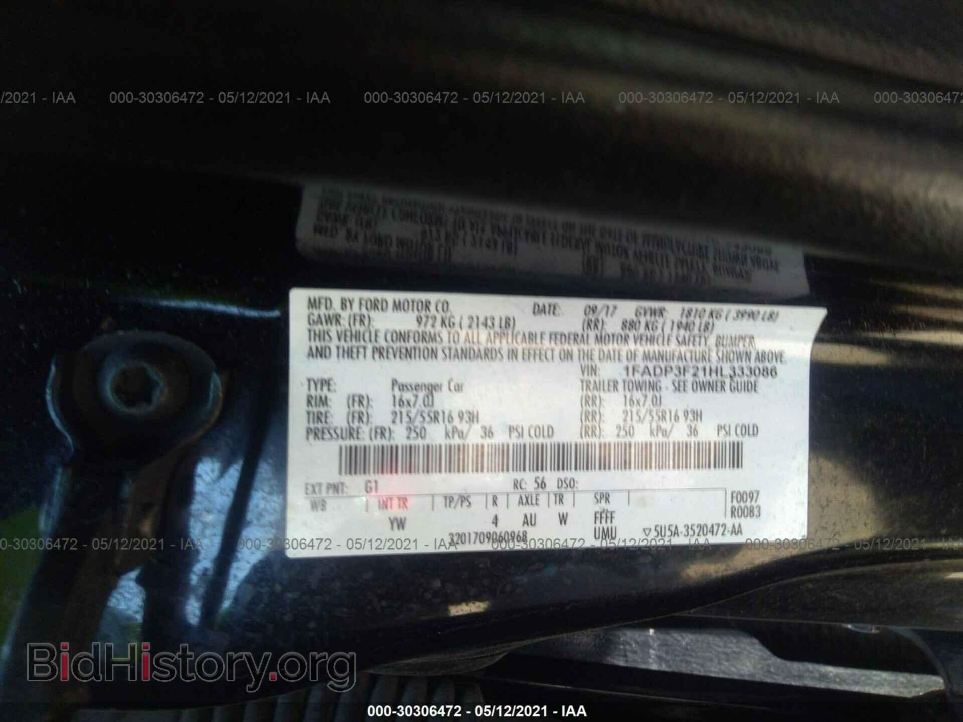 2017 FORD FOCUS - VIN: 1FADP3F21HL333086 - Photo 9