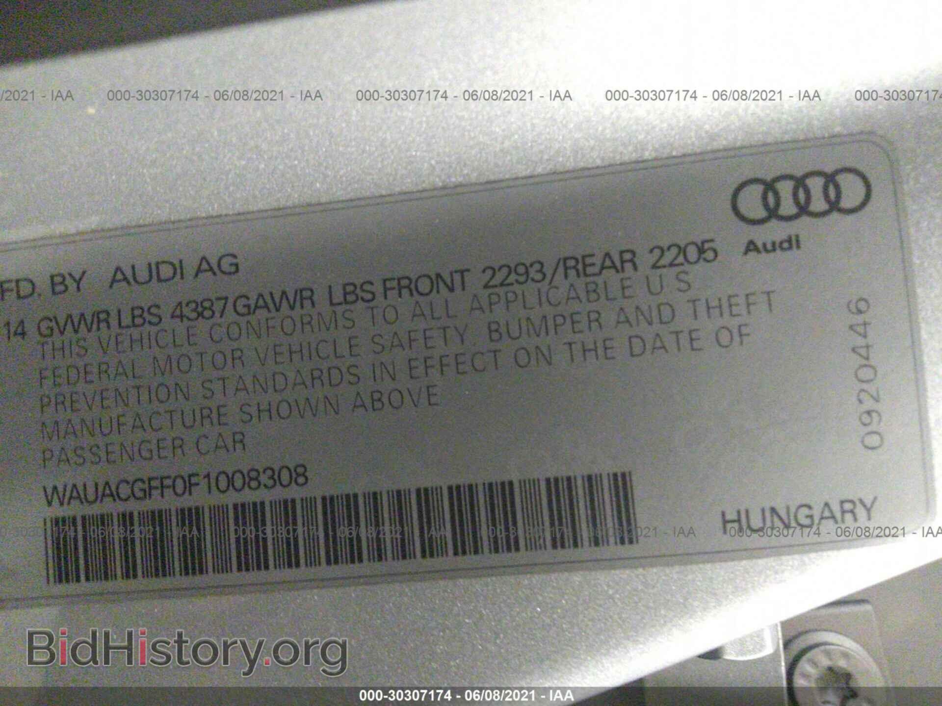 2015 AUDI A3 - VIN: WAUACGFF0F1008308 - Фото 9