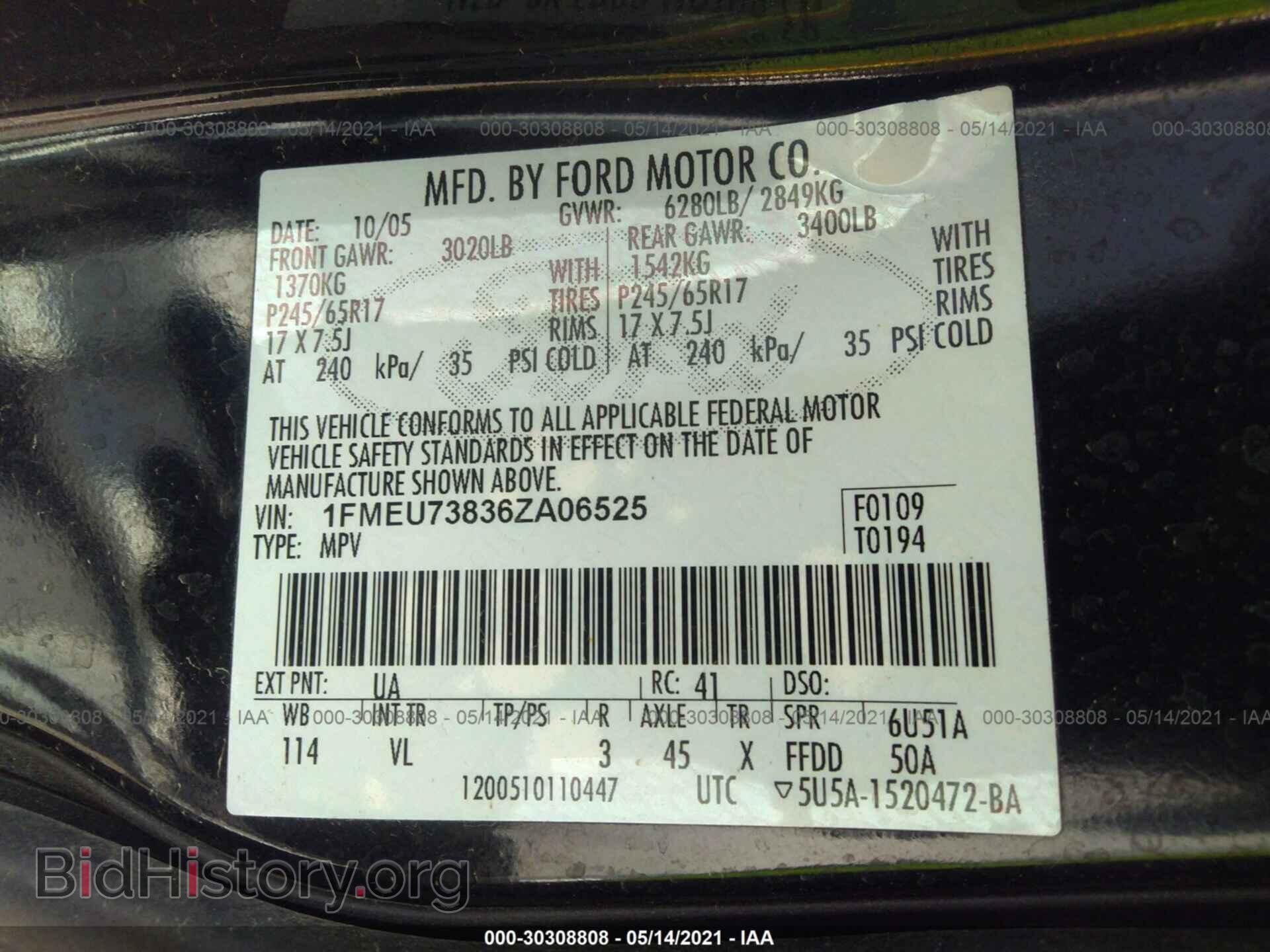 2006 FORD EXPLORER - VIN: 1FMEU73836ZA06525 - Фото 9