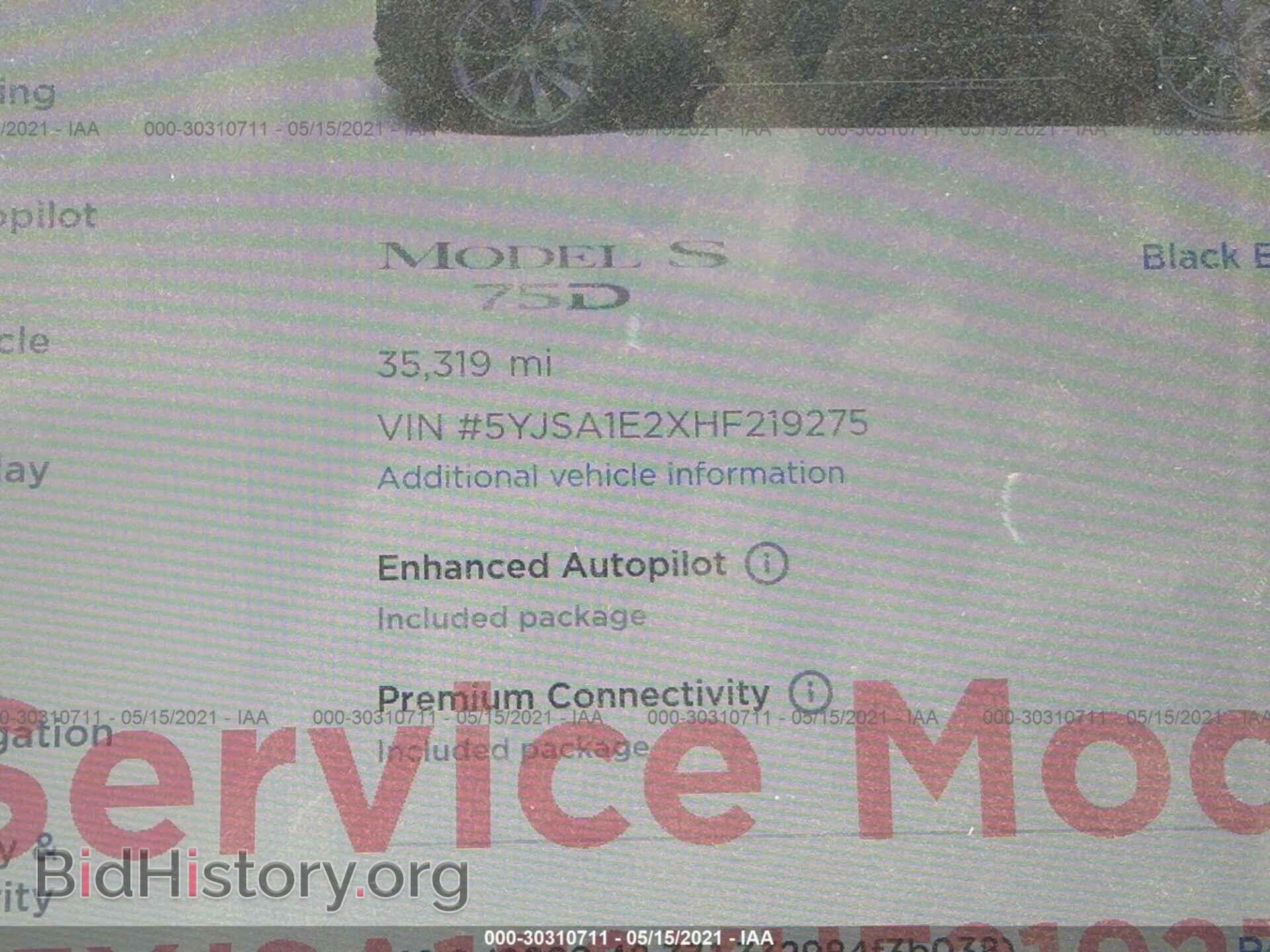 2017 TESLA MODEL S - VIN: 5YJSA1E2XHF219275 - Photo 7
