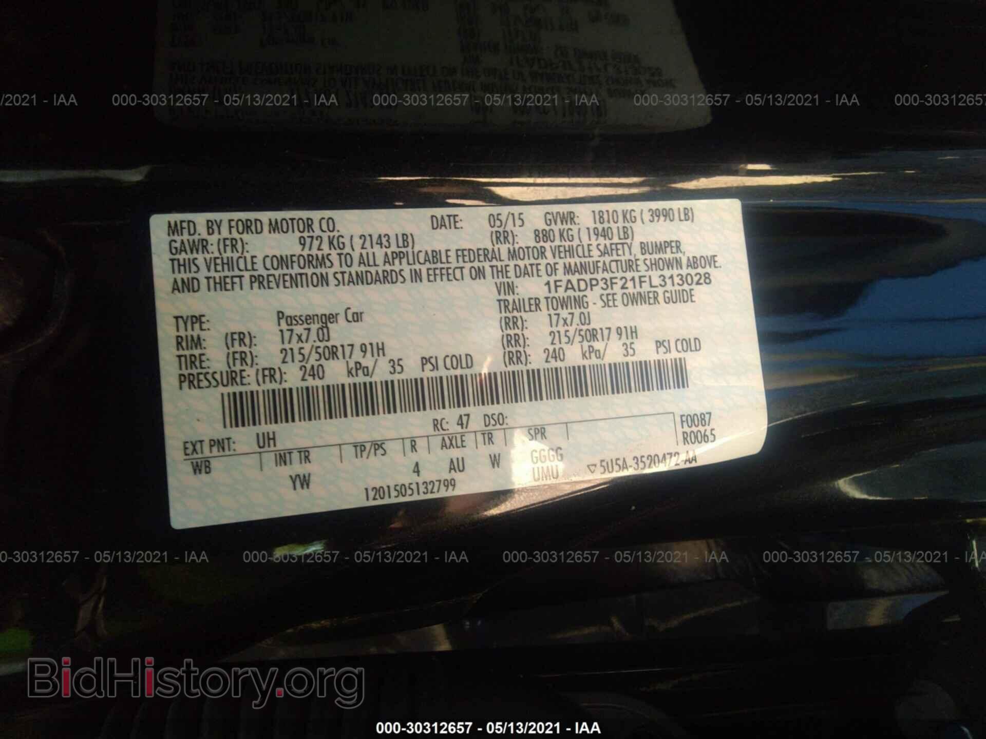 2015 FORD FOCUS - VIN: 1FADP3F21FL313028 - Фото 9