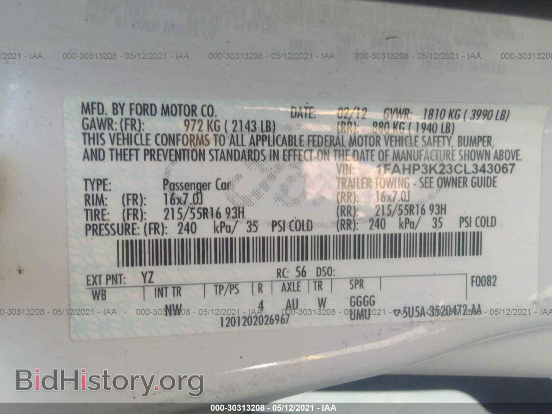 2012 FORD FOCUS - VIN: 1FAHP3K23CL343067 - Photo 9