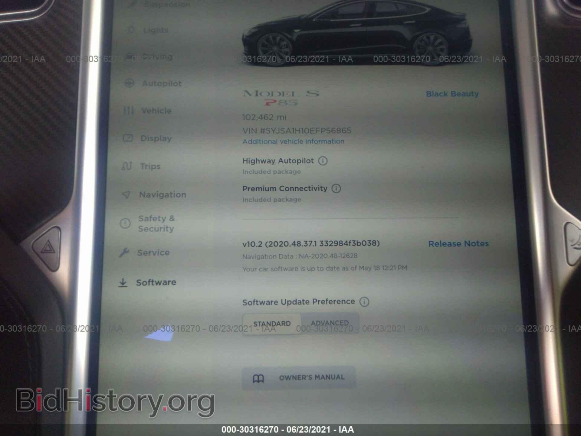 2014 TESLA MODEL S - VIN: 5YJSA1H10EFP56865 - Фото 7