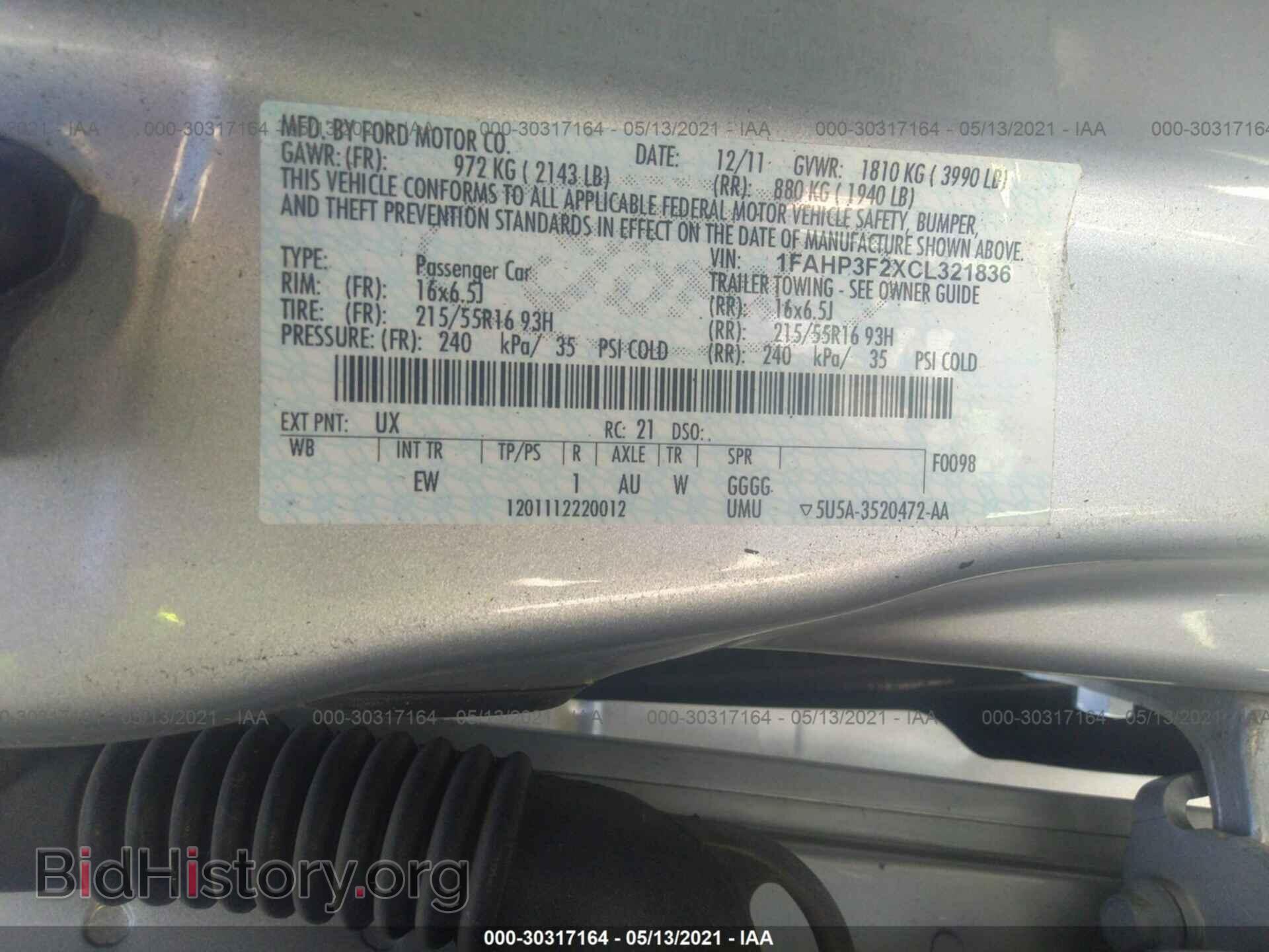 2012 FORD FOCUS - VIN: 1FAHP3F2XCL321836 - Photo 9