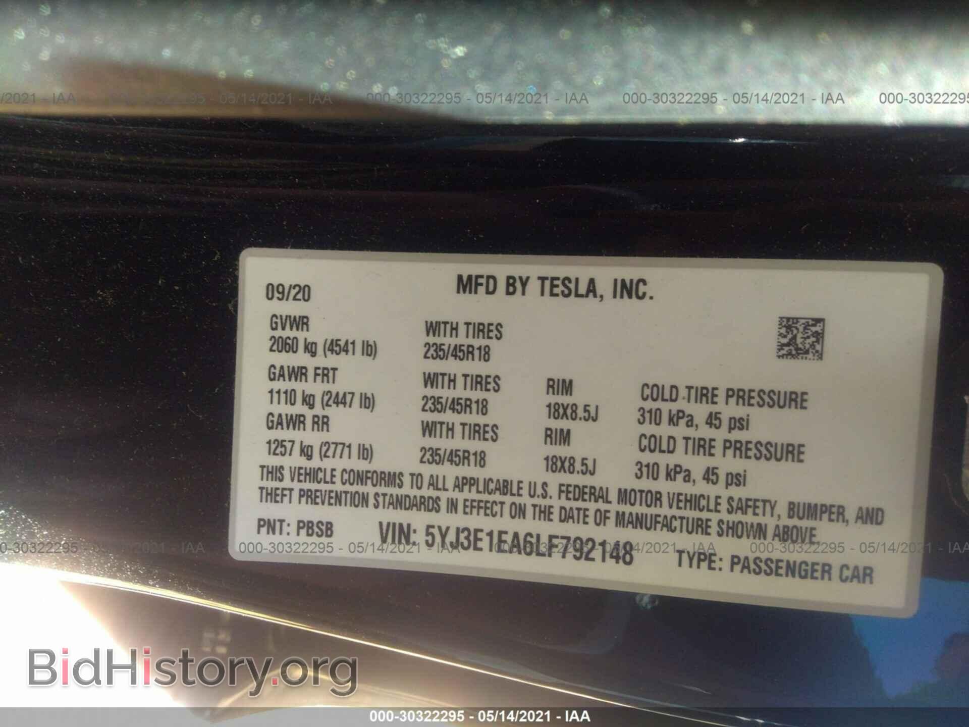 2020 TESLA MODEL 3 - VIN: 5YJ3E1EA6LF792148 - Photo 9