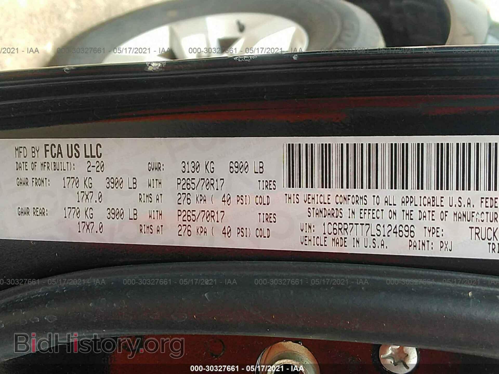 2020 RAM 1500 CLASSIC - VIN: 1C6RR7TT7LS124696 - Фото 9