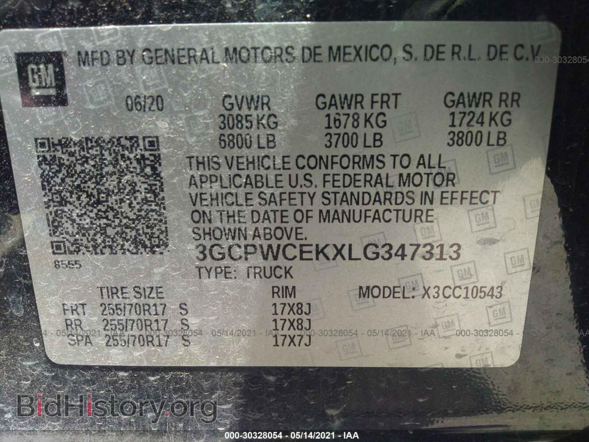 2020 CHEVROLET SILVERADO 1500 - VIN: 3GCPWCEKXLG347313 - Фото 9
