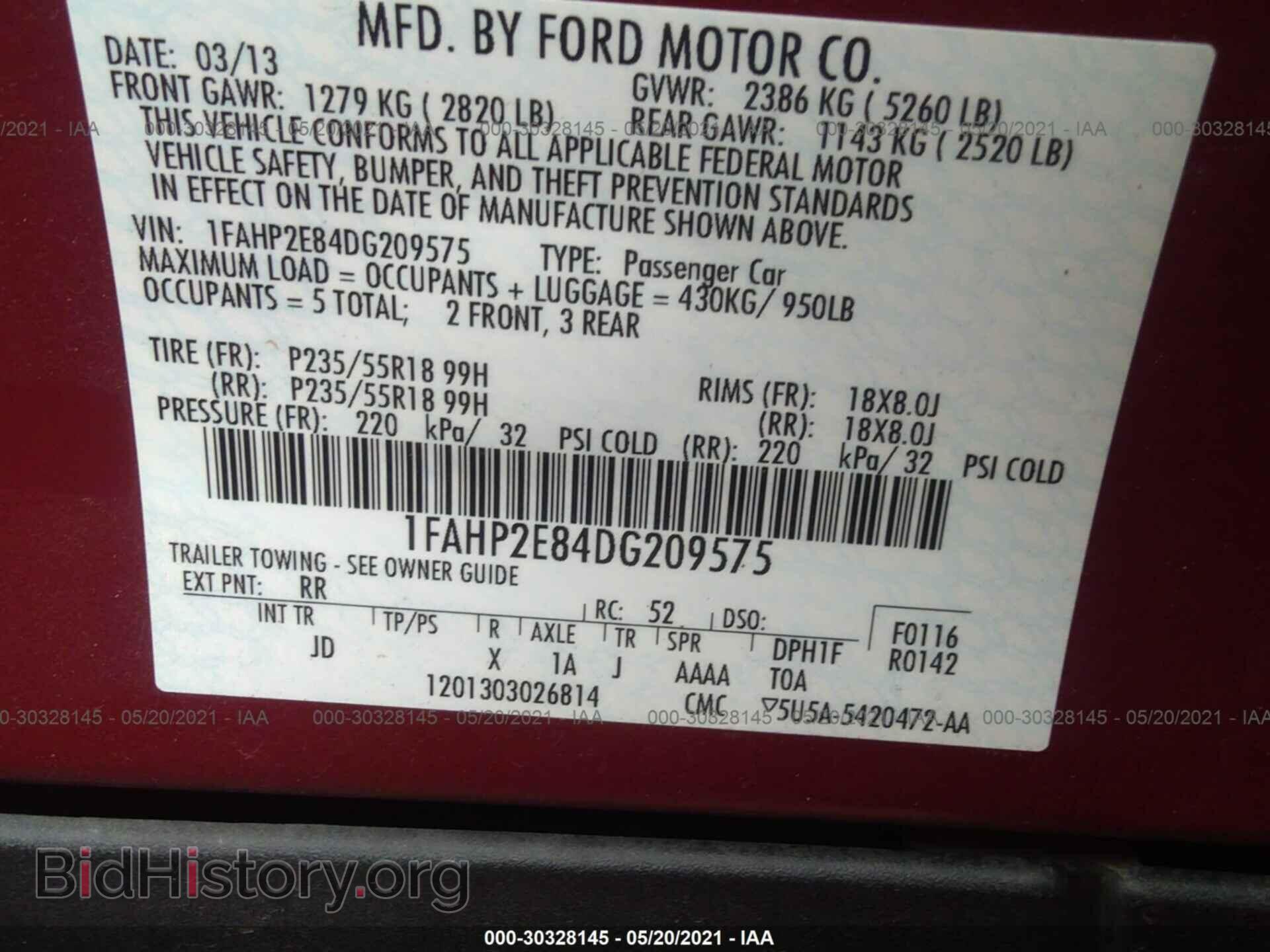 2013 FORD TAURUS - VIN: 1FAHP2E84DG209575 - Photo 9