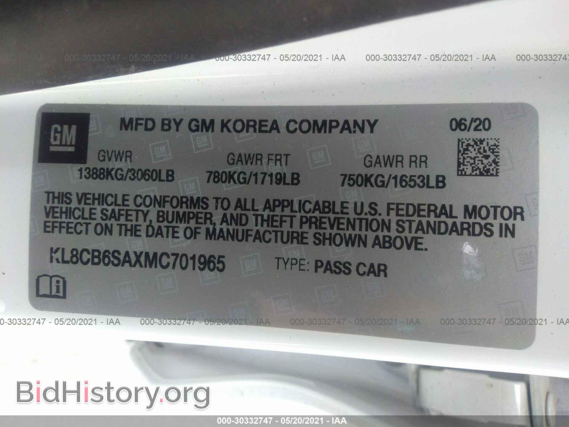 2021 CHEVROLET SPARK - VIN: KL8CB6SAXMC701965 - Фото 9
