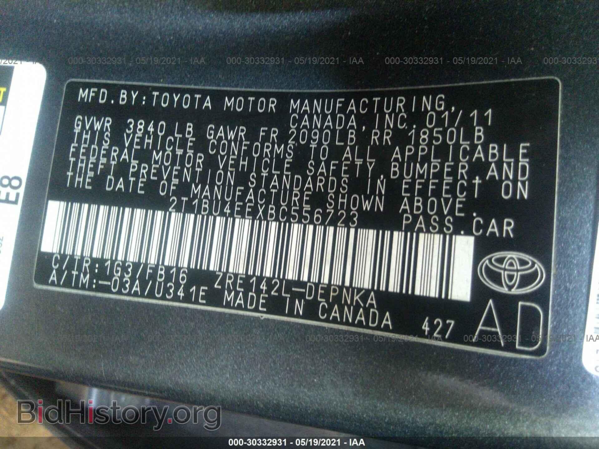 2011 TOYOTA COROLLA - VIN: 2T1BU4EEXBC556723 - Photo 9