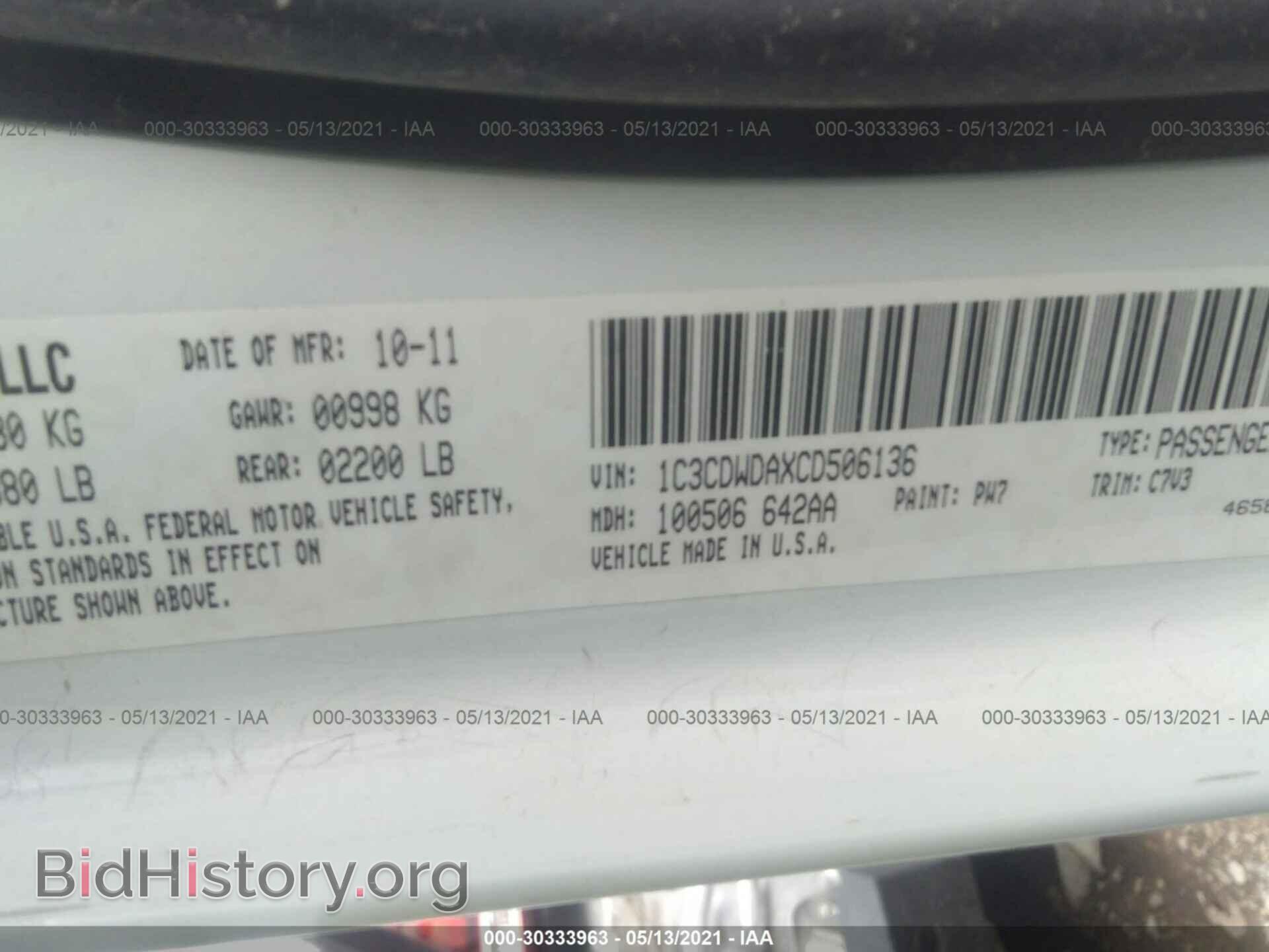 2012 DODGE CALIBER - VIN: 1C3CDWDAXCD506136 - Photo 9