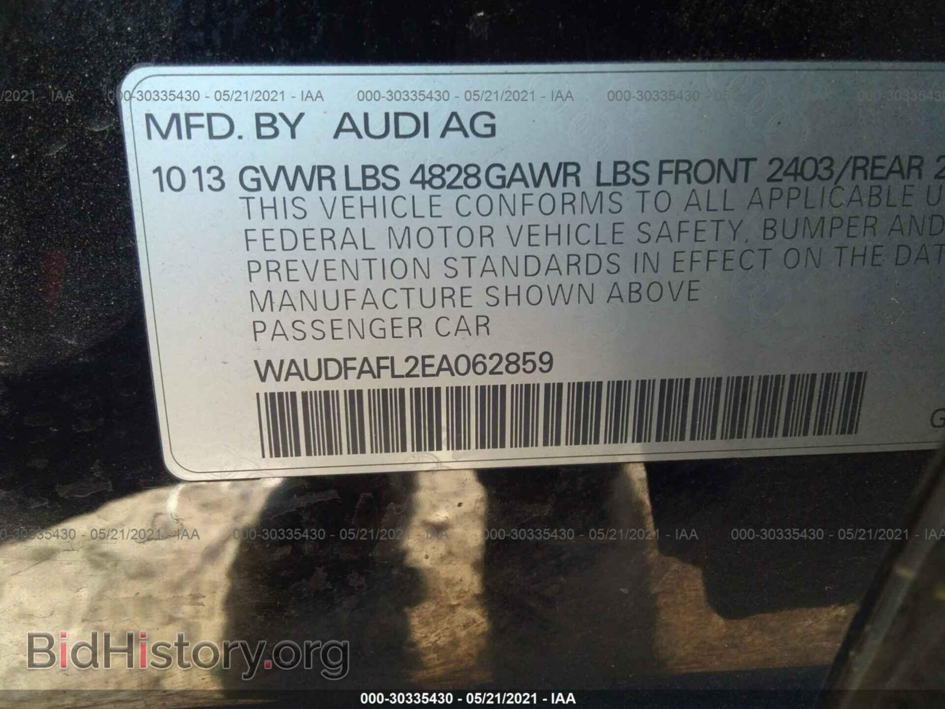 2014 AUDI A4 - VIN: WAUDFAFL2EA062859 - Photo 9