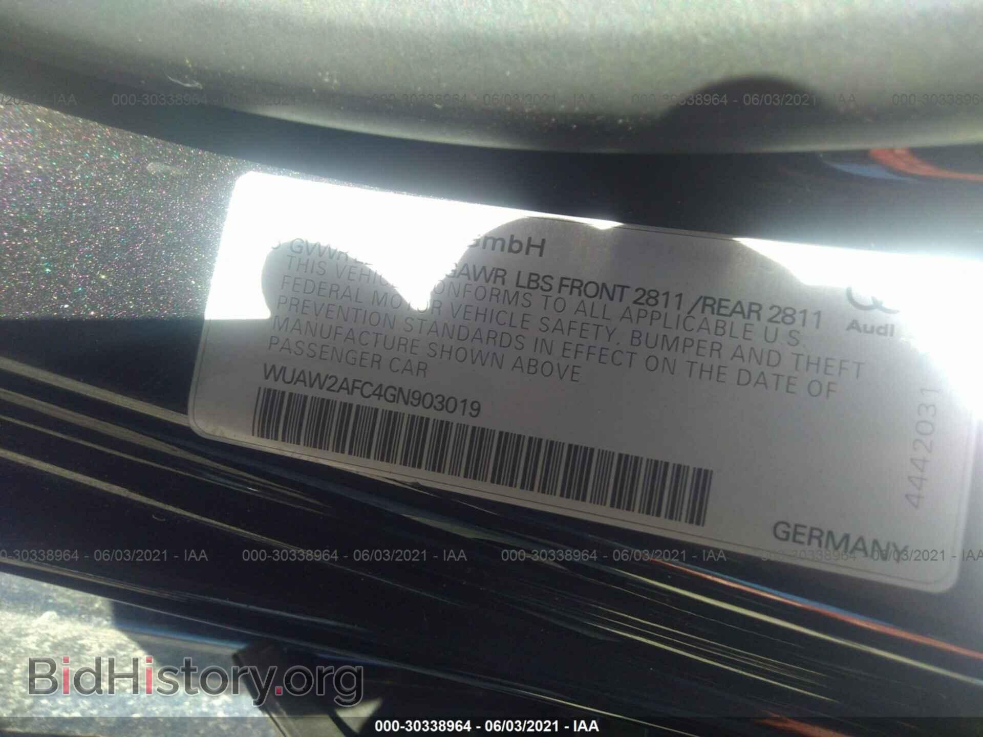 2016 AUDI RS 7 - VIN: WUAW2AFC4GN903019 - Фото 9