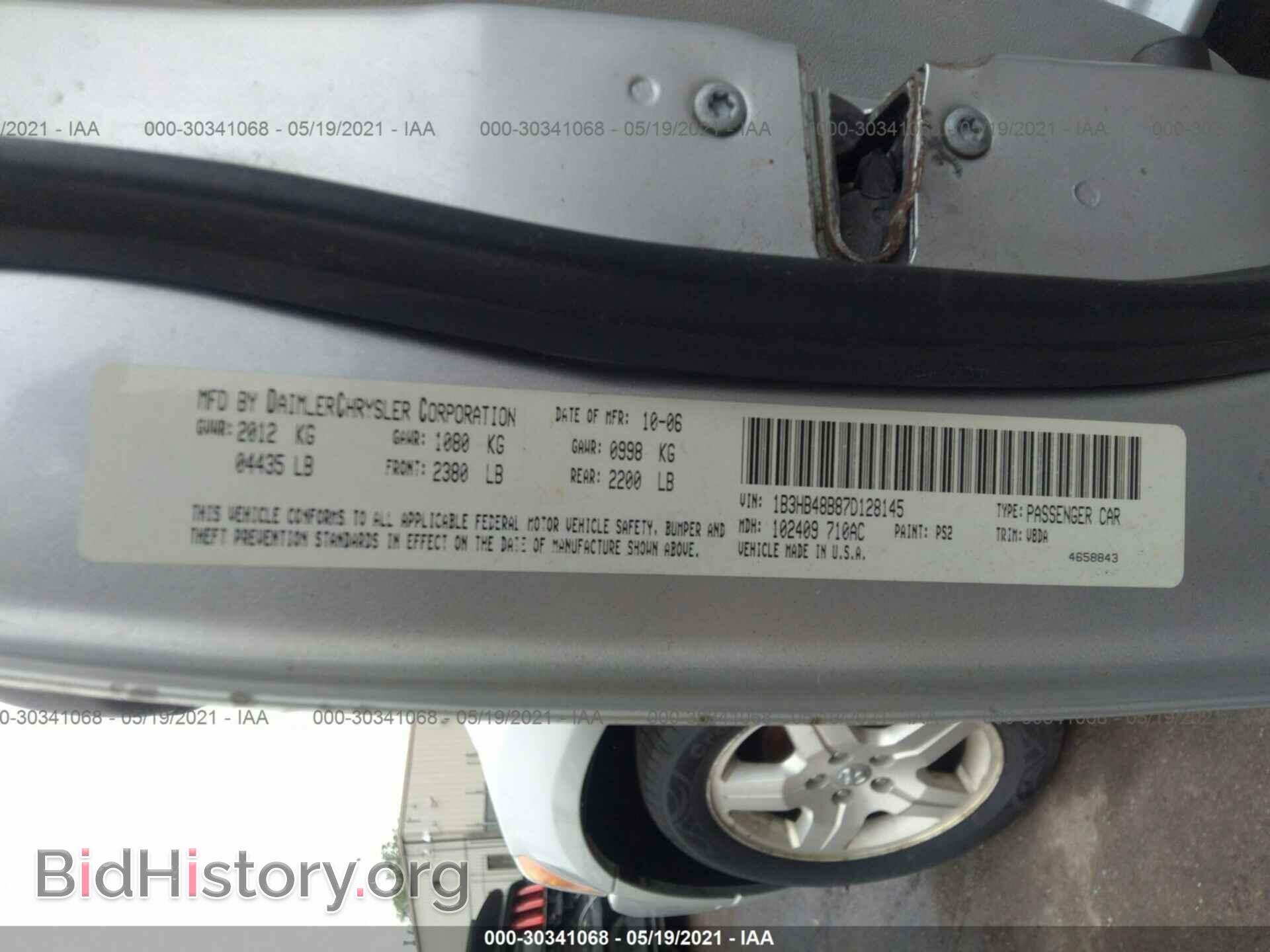 2007 DODGE CALIBER - VIN: 1B3HB48B87D128145 - Photo 9