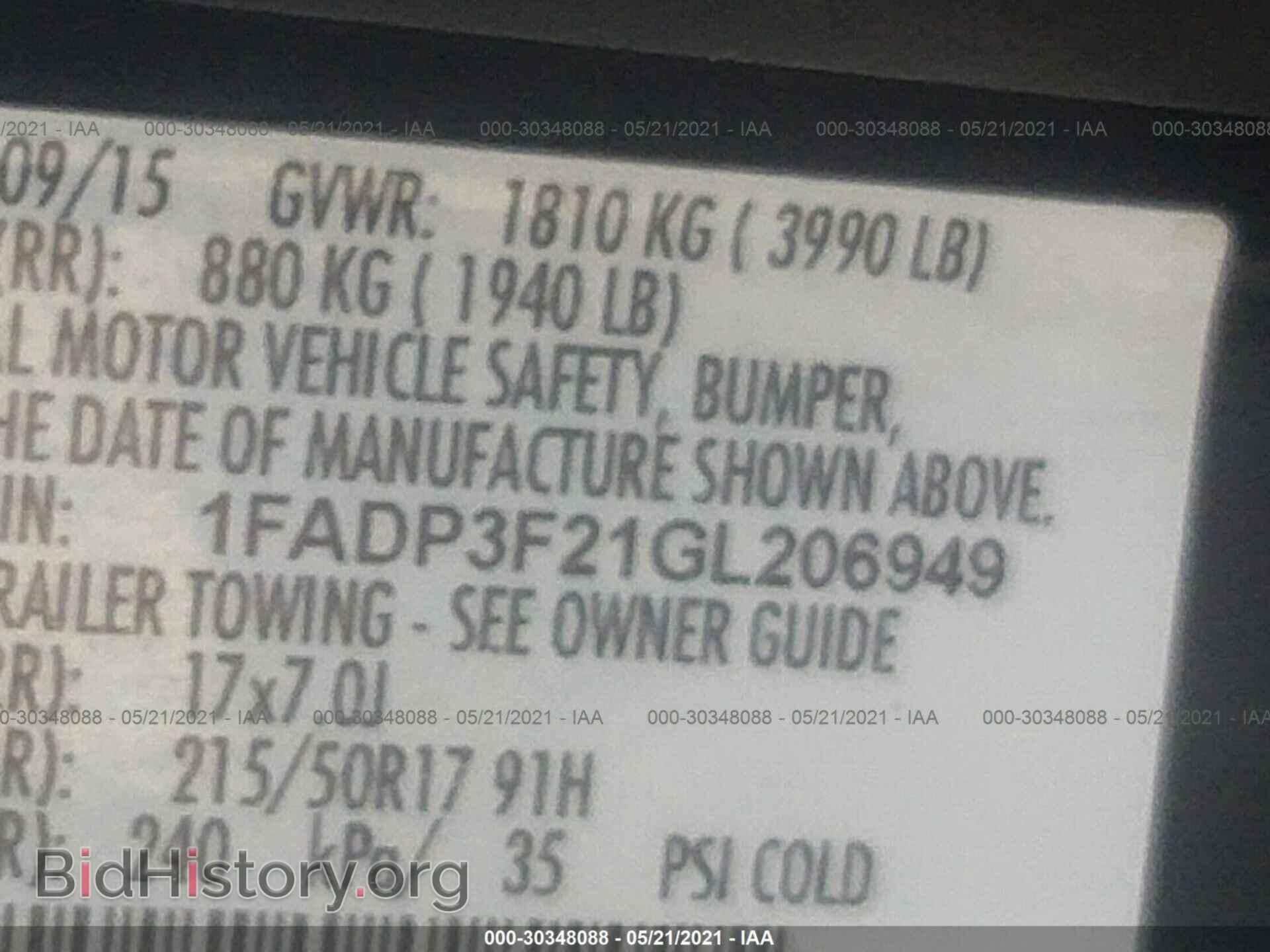 2016 FORD FOCUS - VIN: 1FADP3F21GL206949 - Photo 9