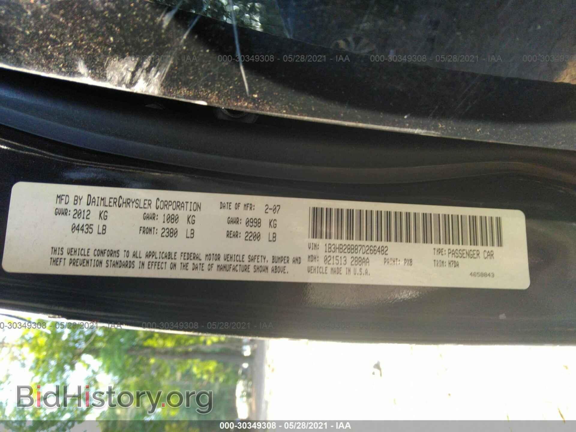 2007 DODGE CALIBER - VIN: 1B3HB28B87D266482 - Photo 9