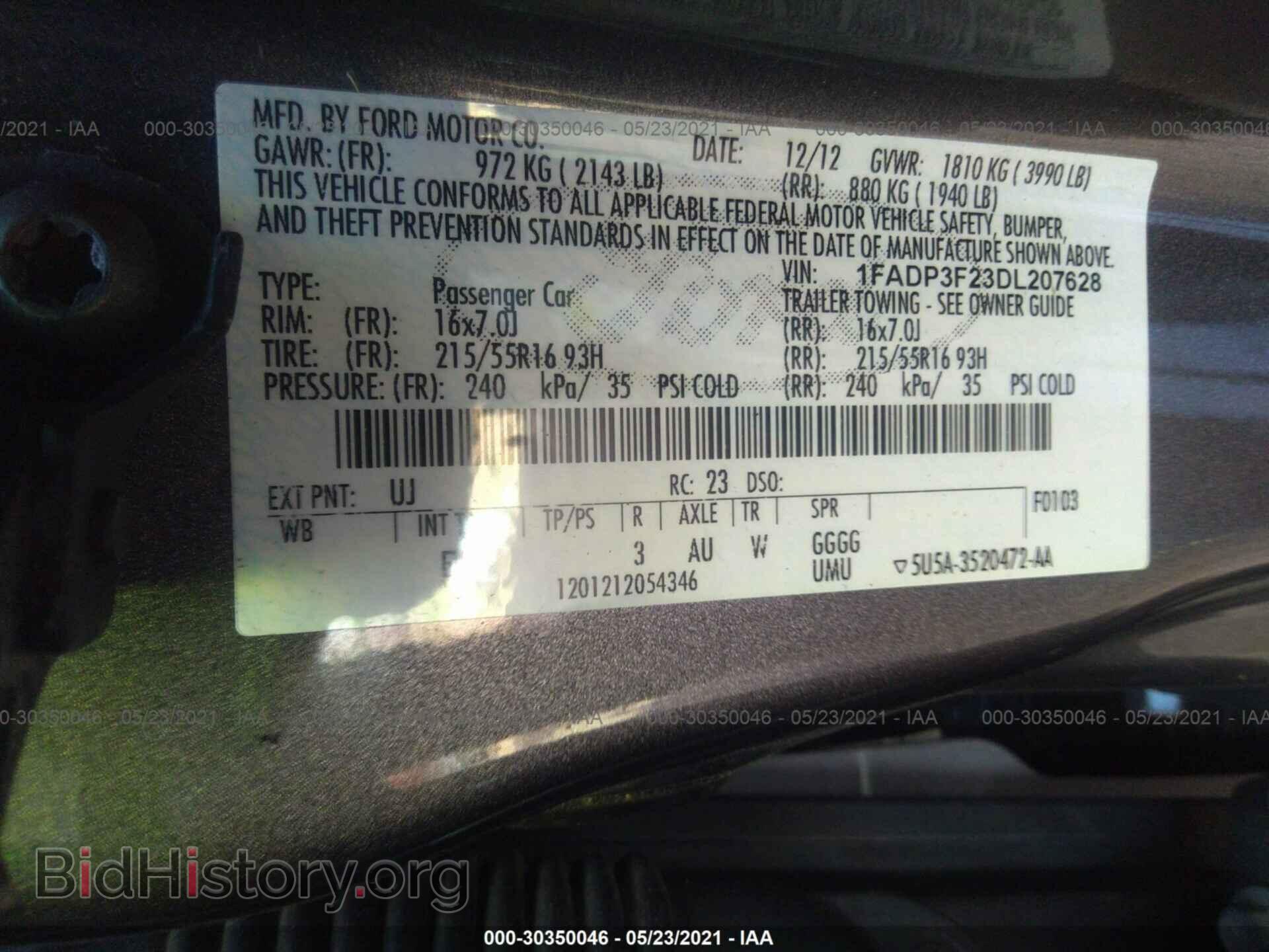2013 FORD FOCUS - VIN: 1FADP3F23DL207628 - Фото 9