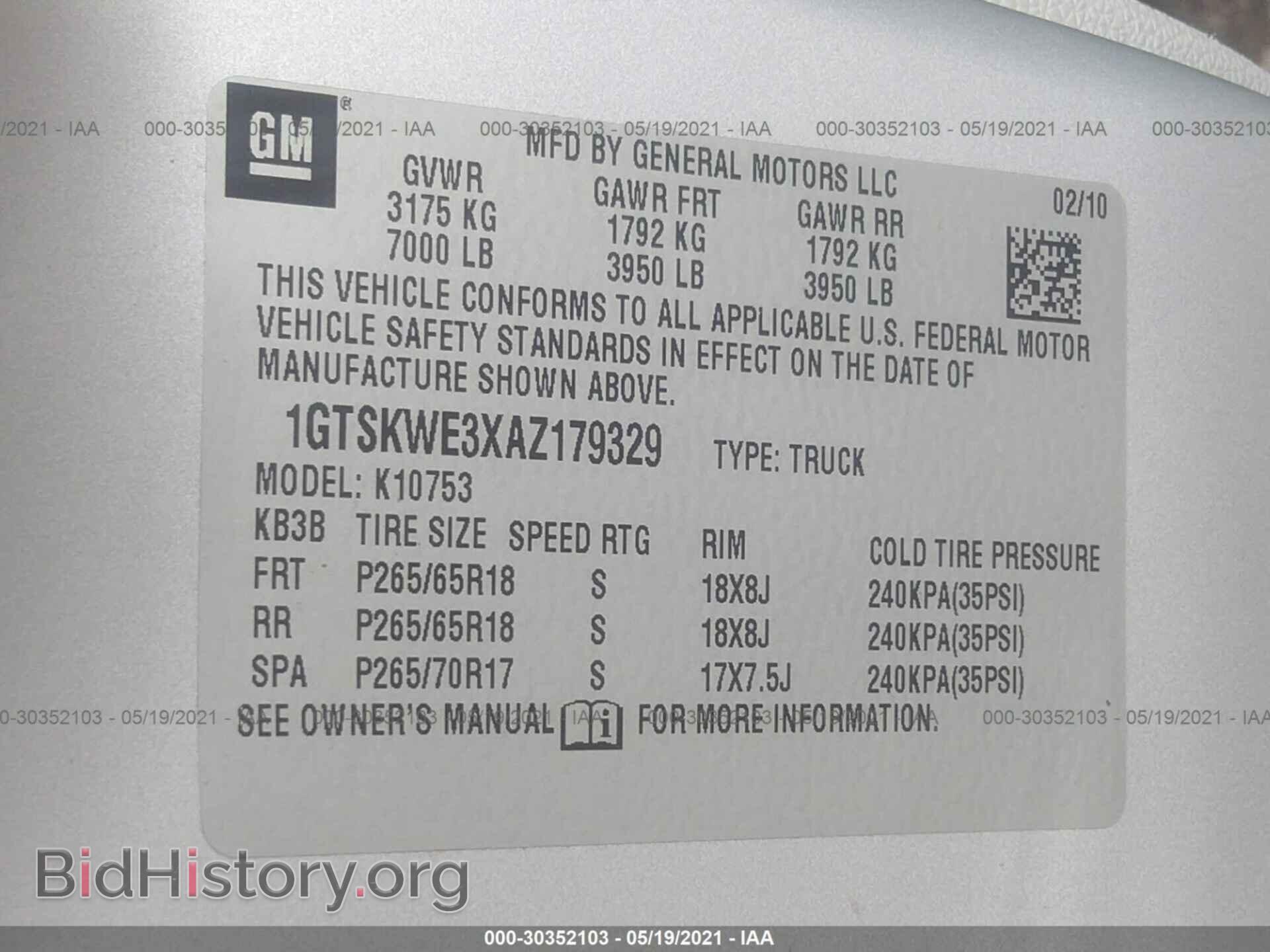 2010 GMC SIERRA 1500 - VIN: 1GTSKWE3XAZ179329 - Фото 9
