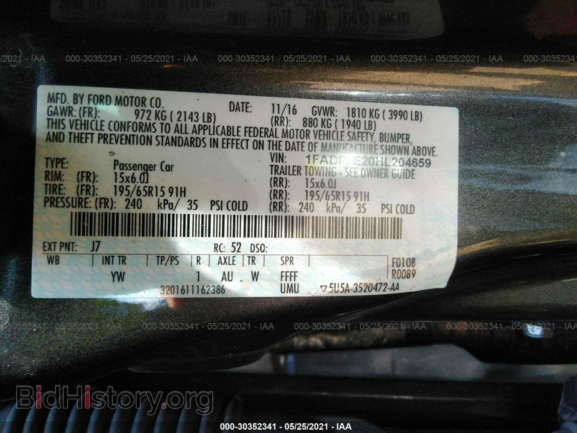 2017 FORD FOCUS - VIN: 1FADP3E20HL204659 - Фото 9