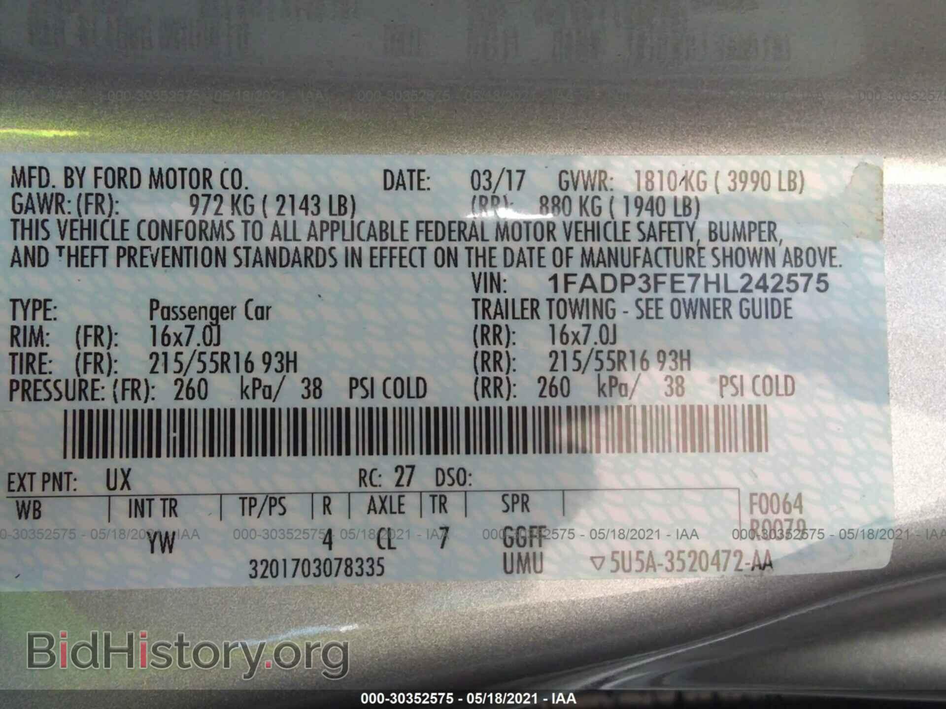 2017 FORD FOCUS - VIN: 1FADP3FE7HL242575 - Photo 9